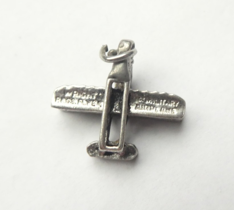 Vintage Sterling Silver Wright Brothers Flyer 1st Military Aircraft Charm