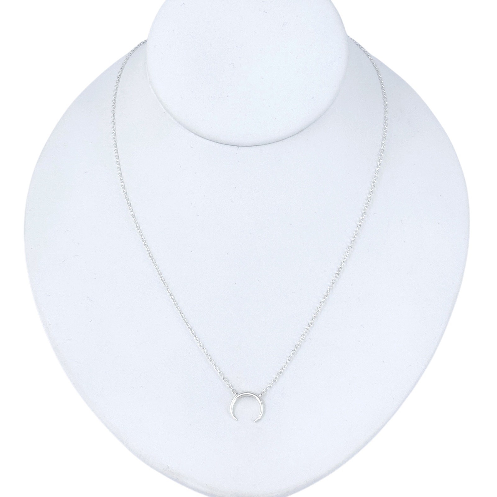Vintage Sterling Silver 925 Crescent Moon Necklace 18”