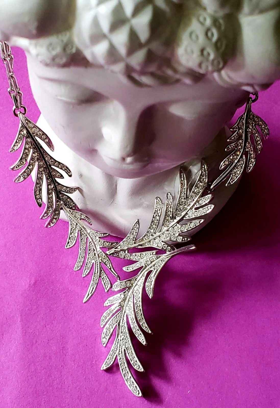VTG High End 90s givenchy IMPORTANT crystal Y Drop Necklace Perfect For BRIDAL
