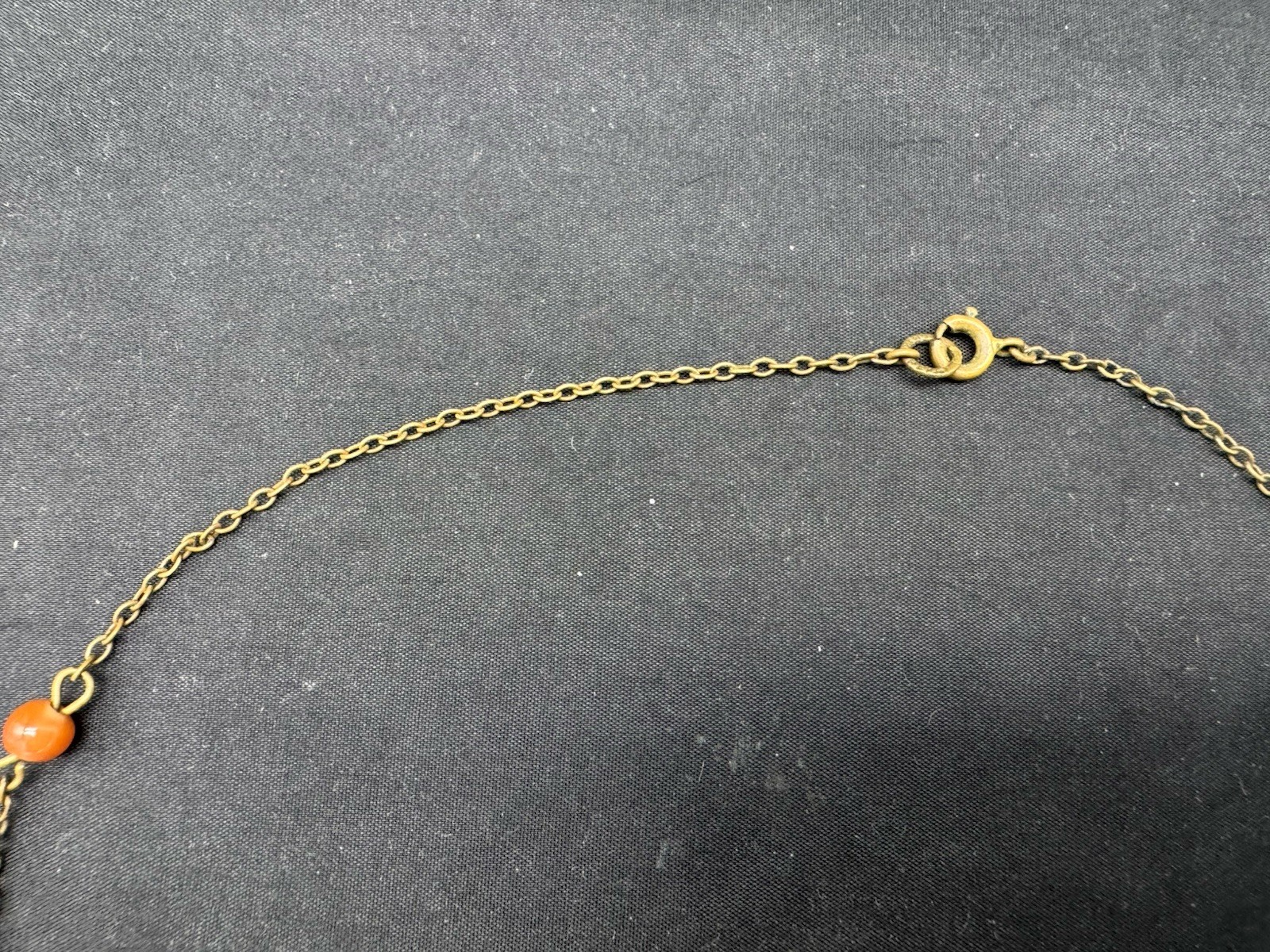 Antique Czech Brass and Glass Necklace