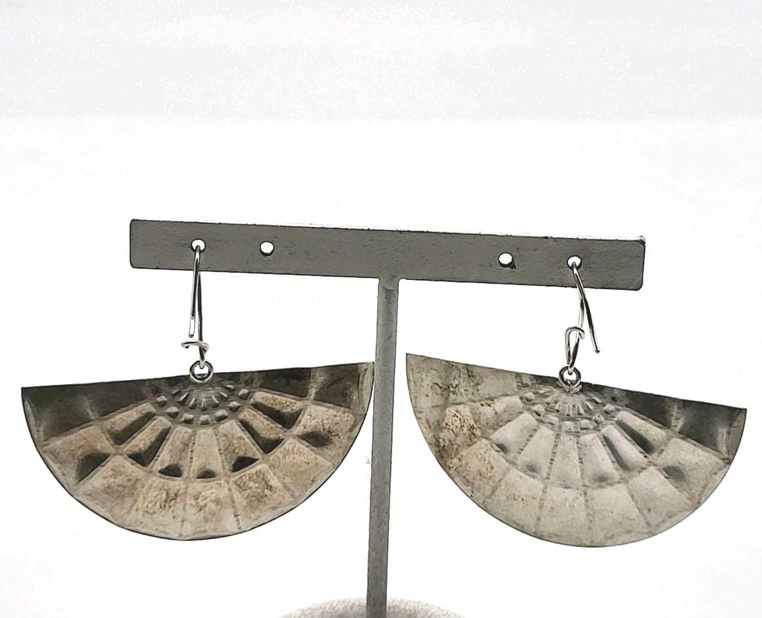 Stunning Artisan Spiderweb fan Dangle Drop Earrings Bold Sexy Goth