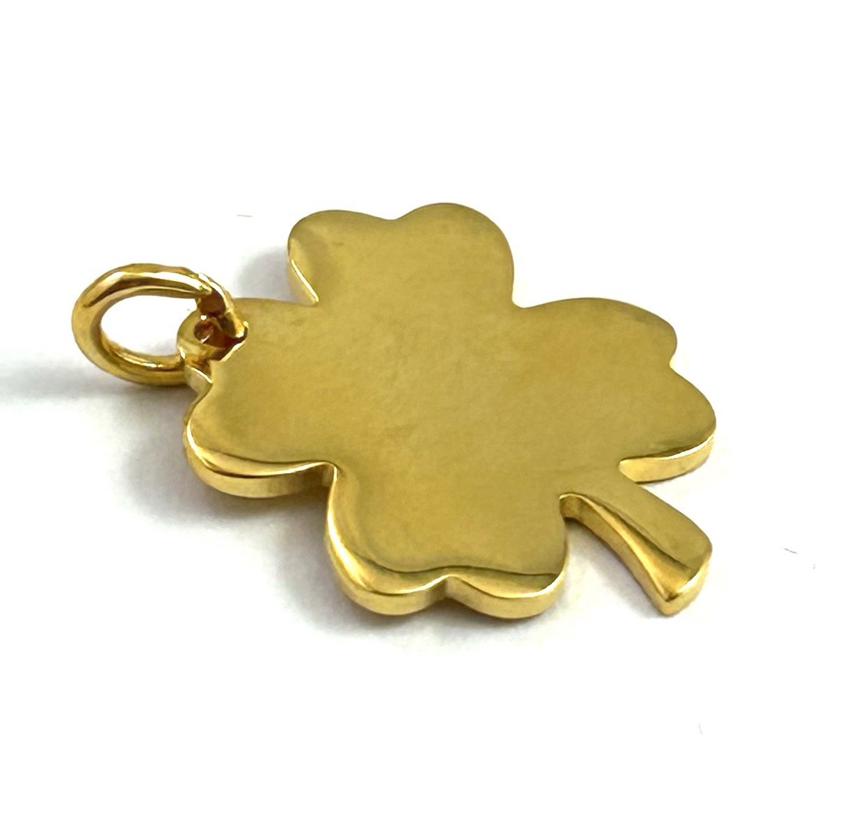 Vintage Charm Four Leaf Clover Pendant Lucky Charm Shamrock Gold Plated Jewelry
