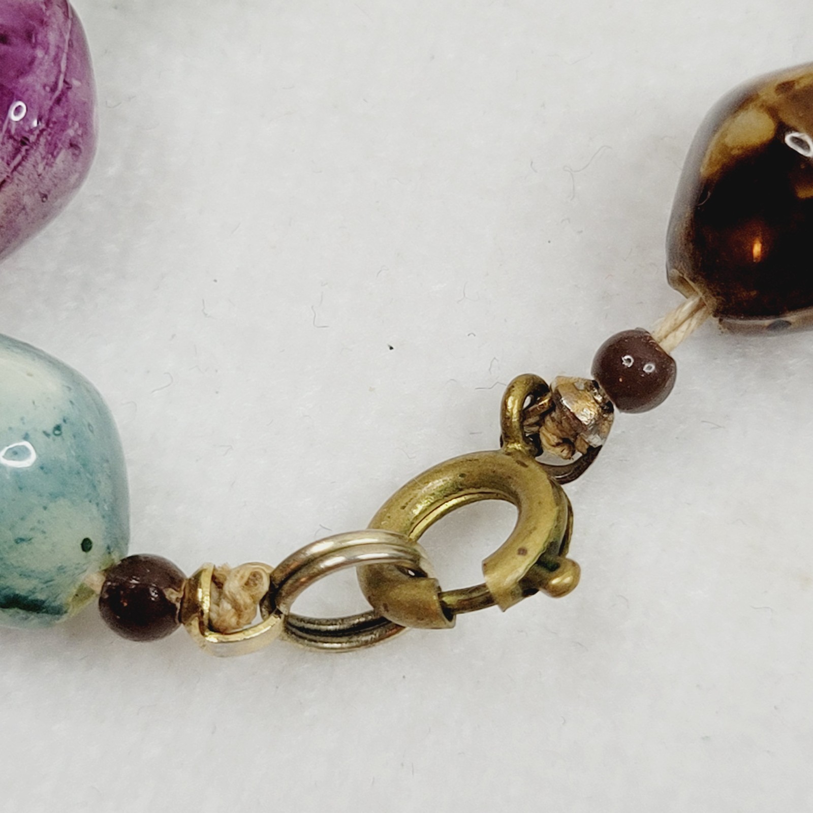 Vintage Acrylic Lucite Beaded Necklace Multicolor Artsy Watercolor 54″ Long