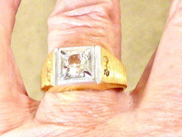 RARE 14k K YELLOW GOLD FILLED NEW OLD STOCK 70’S SIZE 12.75 SOLITAIRE RING
