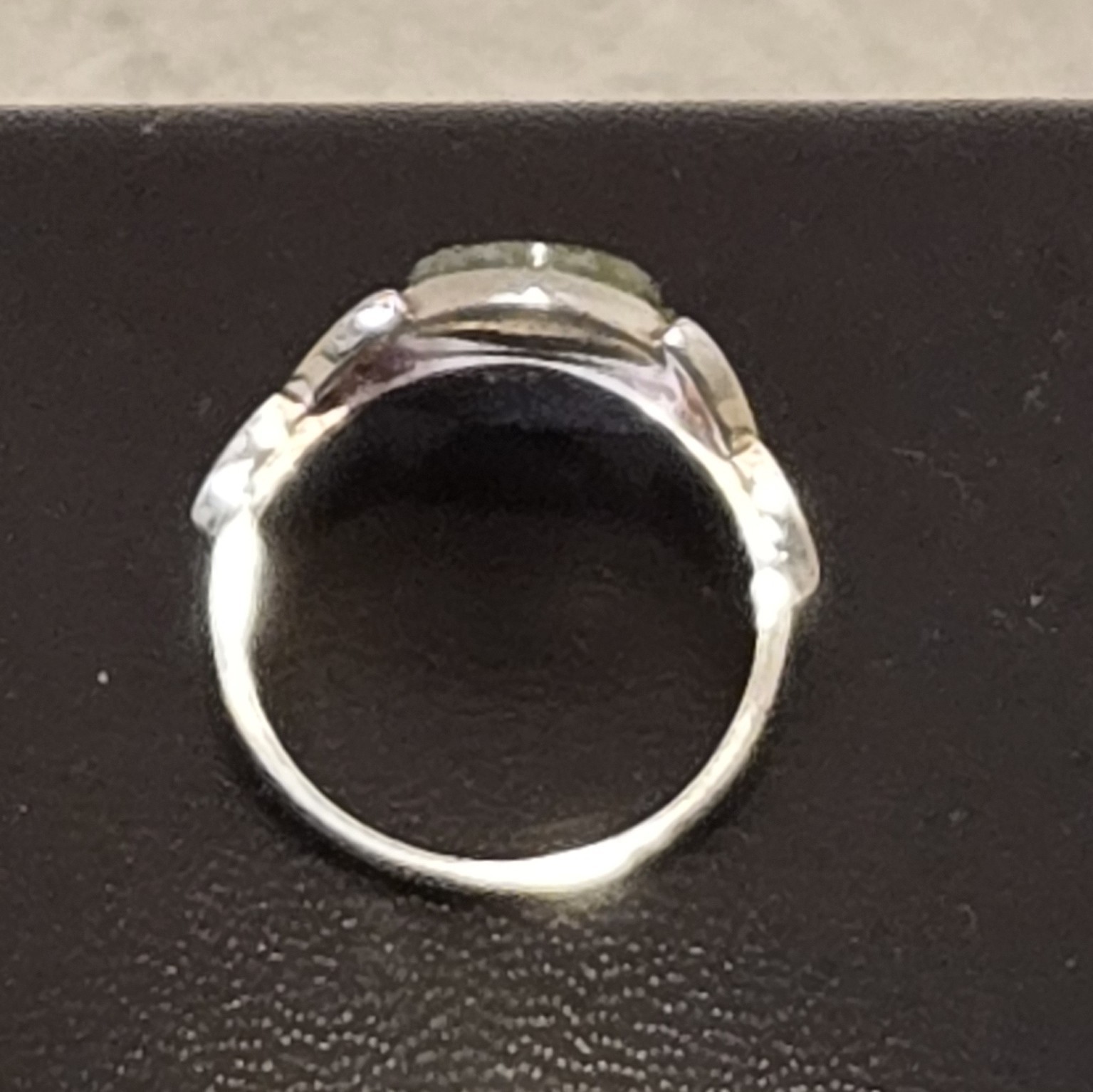 Sterling Silver 925 Irish Celtic Connemara Green Marble Ring