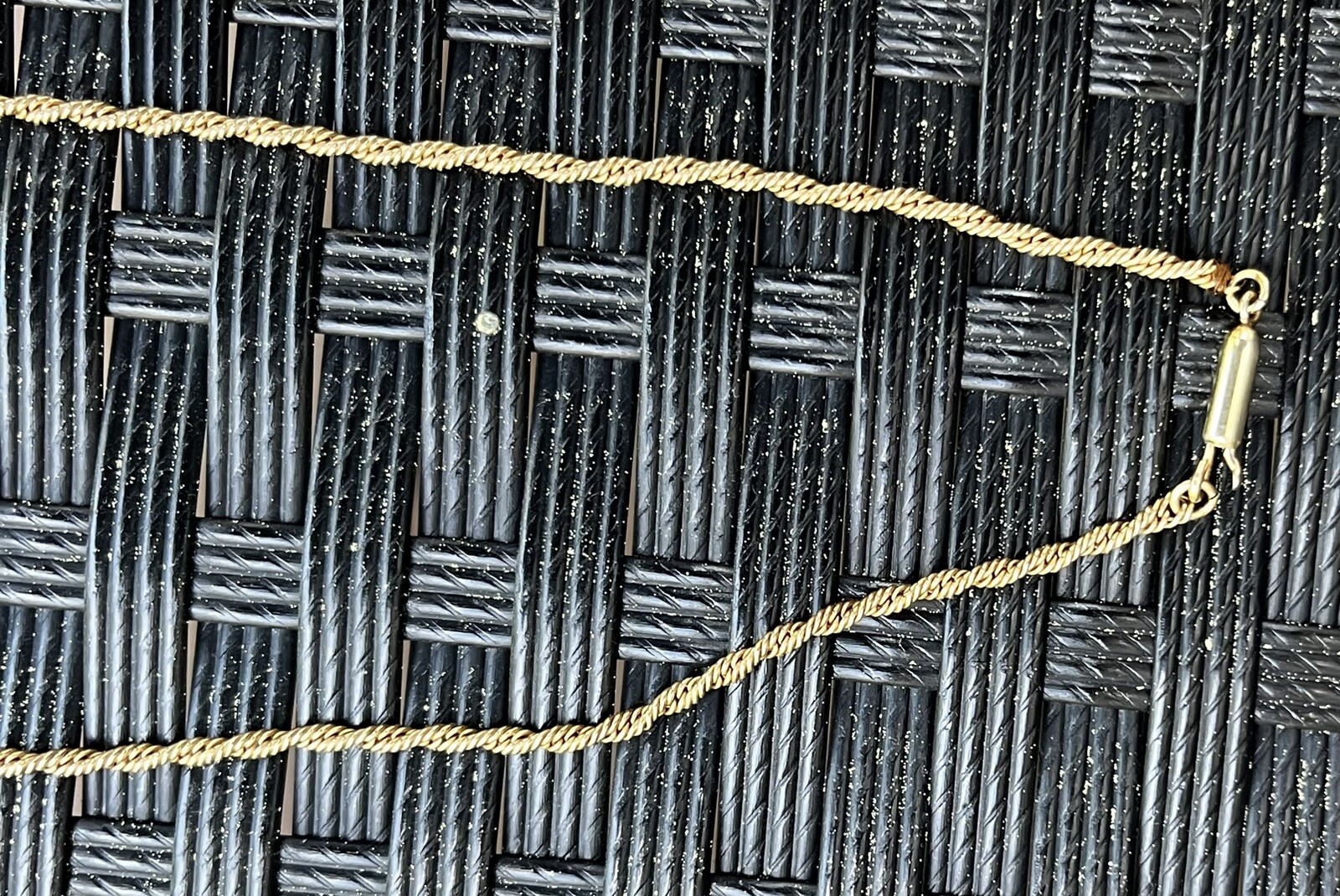 Signed Krementz Necklace Yellow Gold Filled Rope Chain 20 Inches