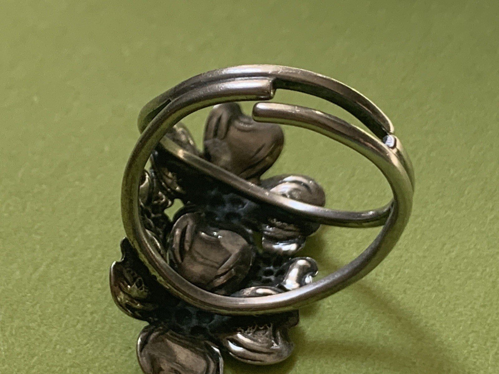 Beau Sterling Silver Dogwood Flower Ring Nouveau Vintage Floral Adjustable 6