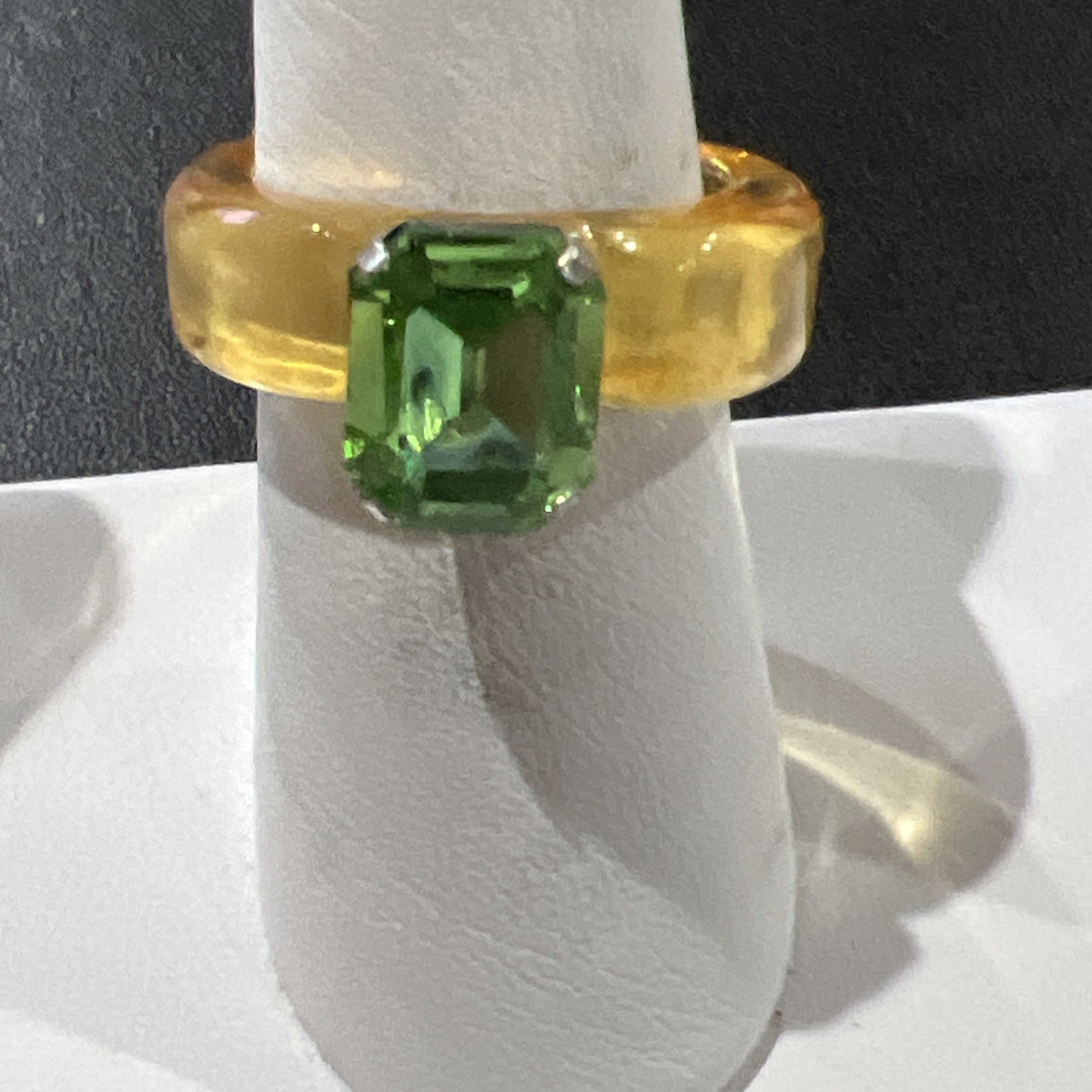 Lucite Plastic Ring Size 7.5