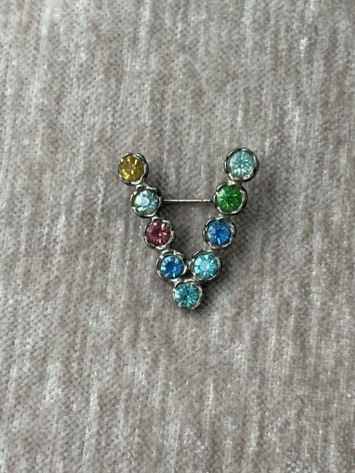 Vintage Little Nemo Brooch Pin Multi-Color Chatham Rhinestones Pot Metal