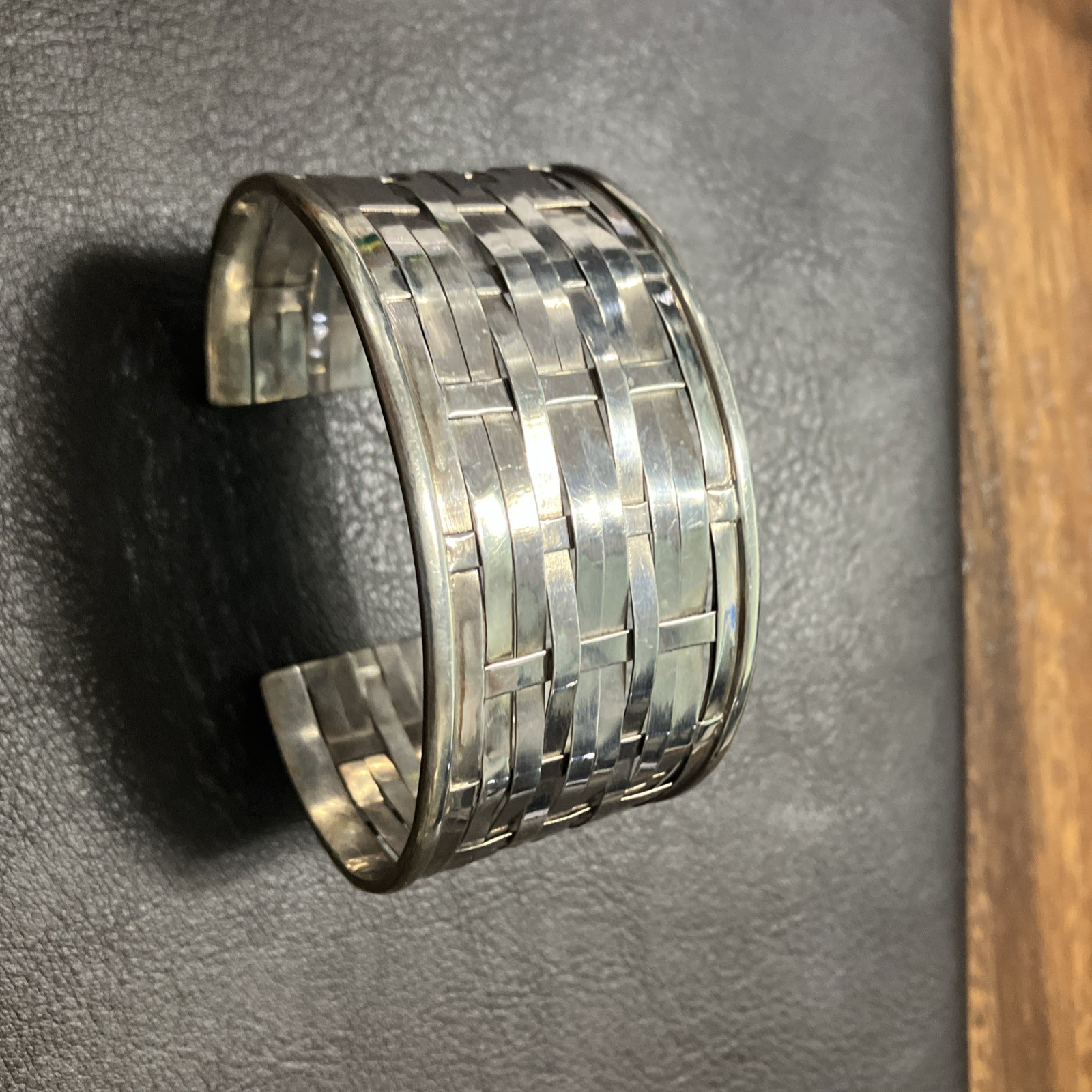 Sterling Silver 925 Cuff Woven 35 Grams Adult Unisex Adjustable