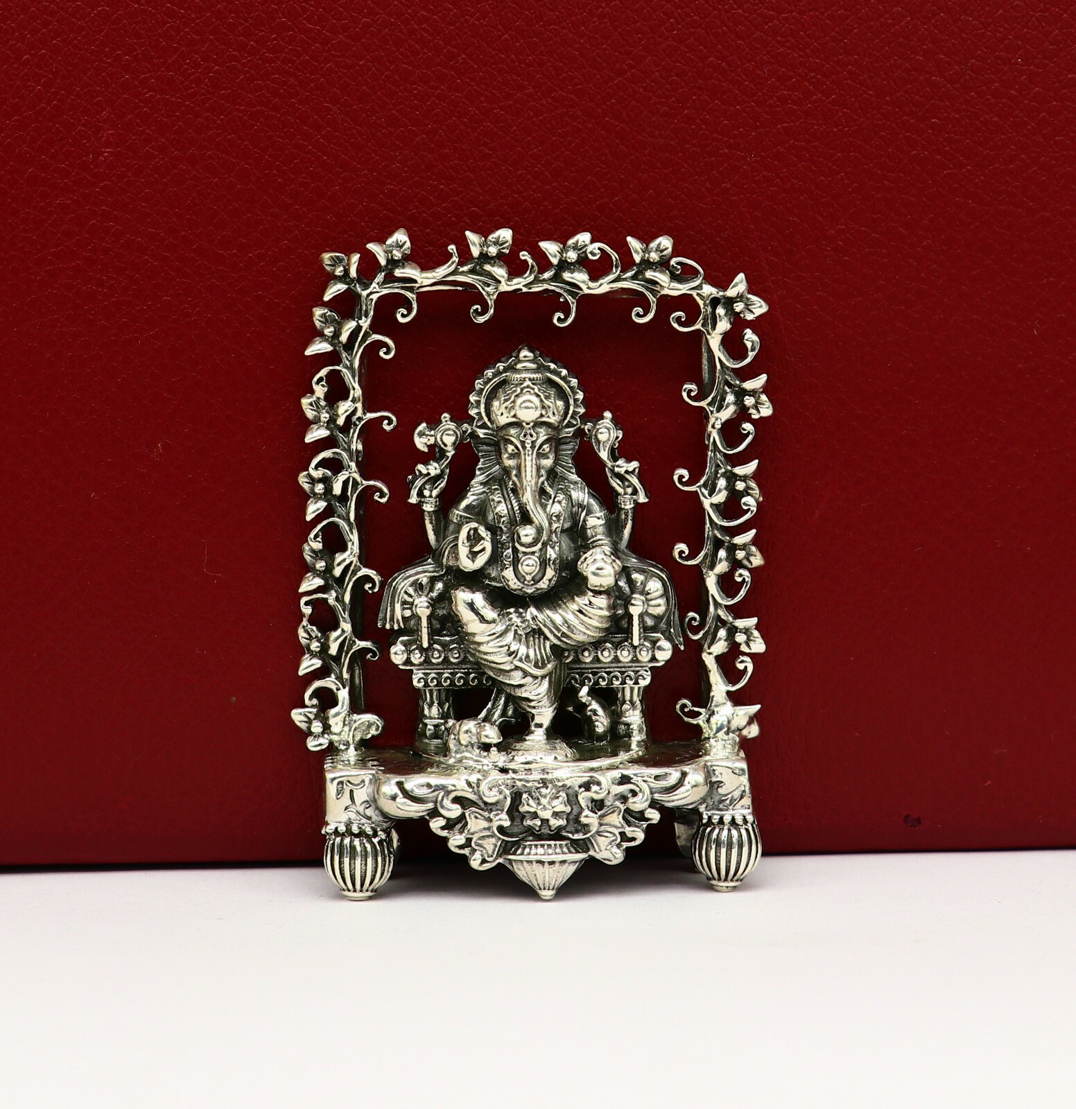 925 pure silver God Ganesha statue, figurine, puja article home temple art04