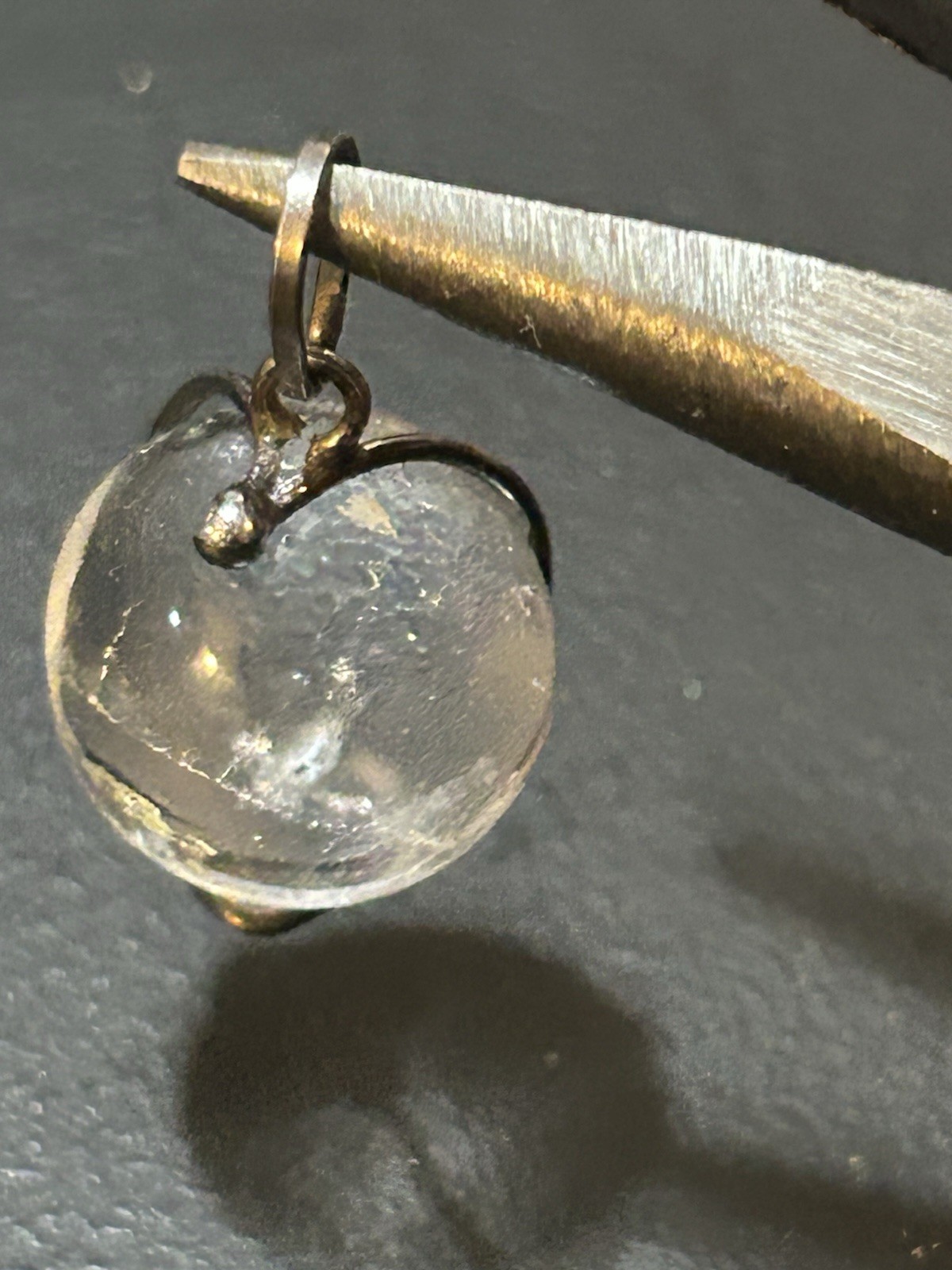 Pools If Light!! Rock Crystal Silver Wire Pendant Vintage