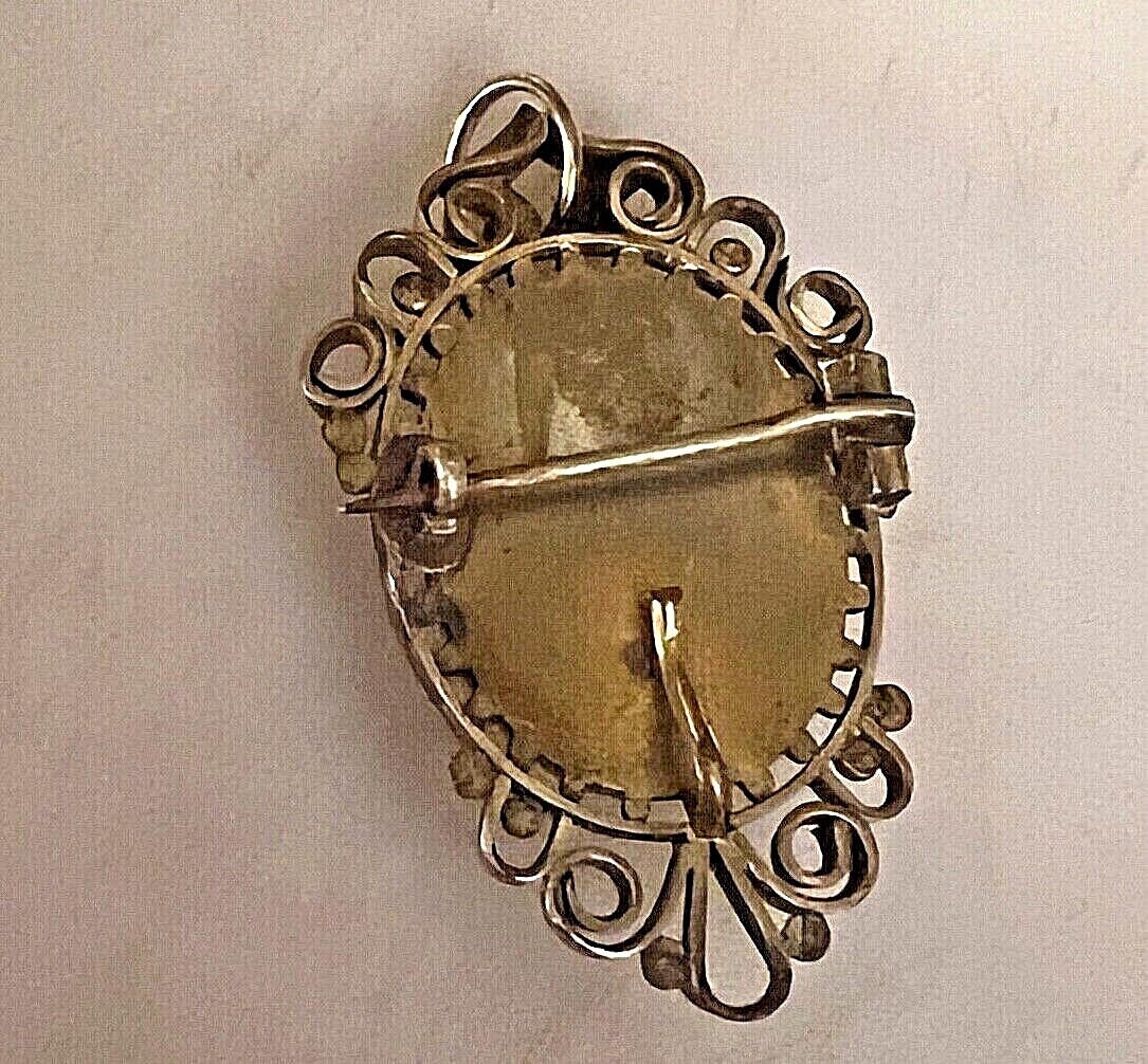 Antique Gold Filled Sardonyx Cameo Brooch Pin and Pendant