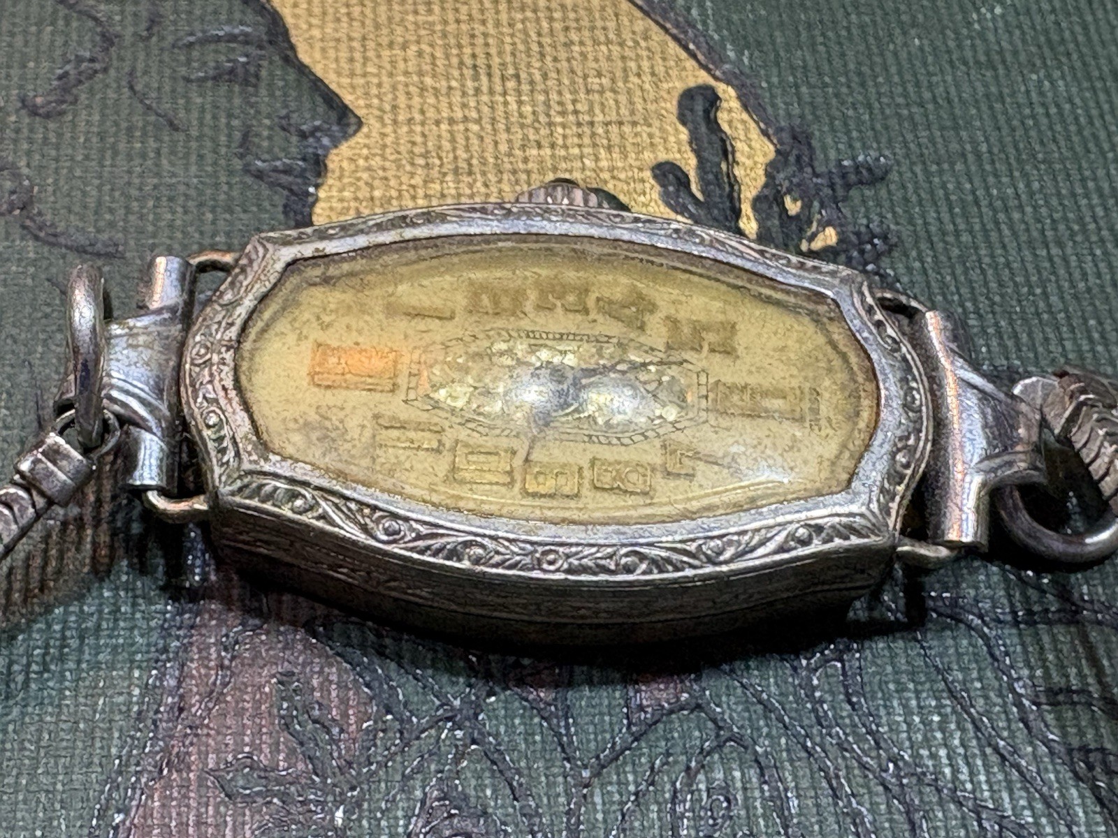 Antique ART DECO Ladies Wrist Watch FONTAIN WATCH CO. non Working
