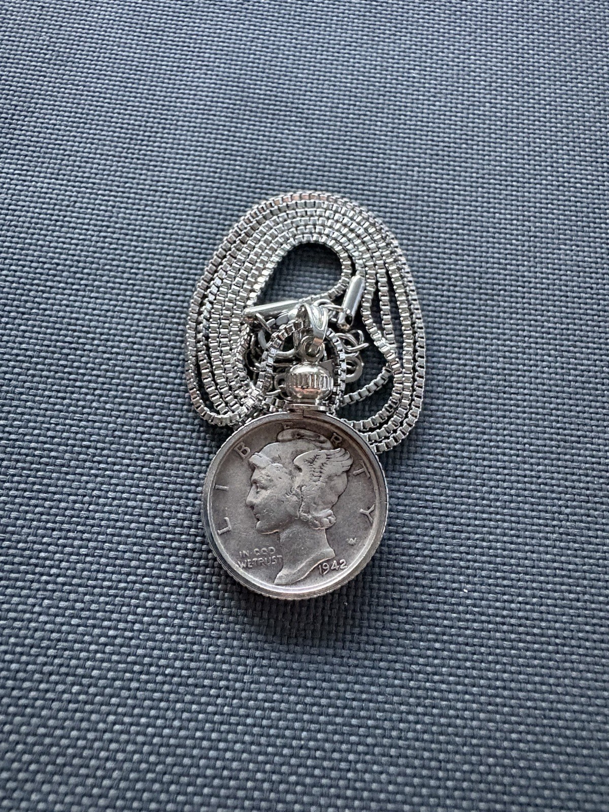 Beautiful Silver Mercury Dime Necklace • Authentic Silver Coin • 20in Adjustable