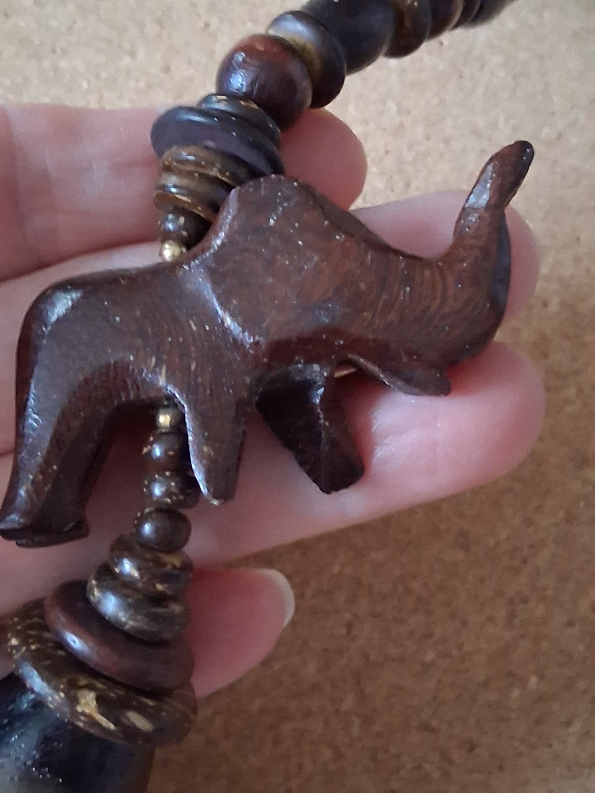 Vintage African Safari Style Statement Piece With Hand Carved Animals And Beads