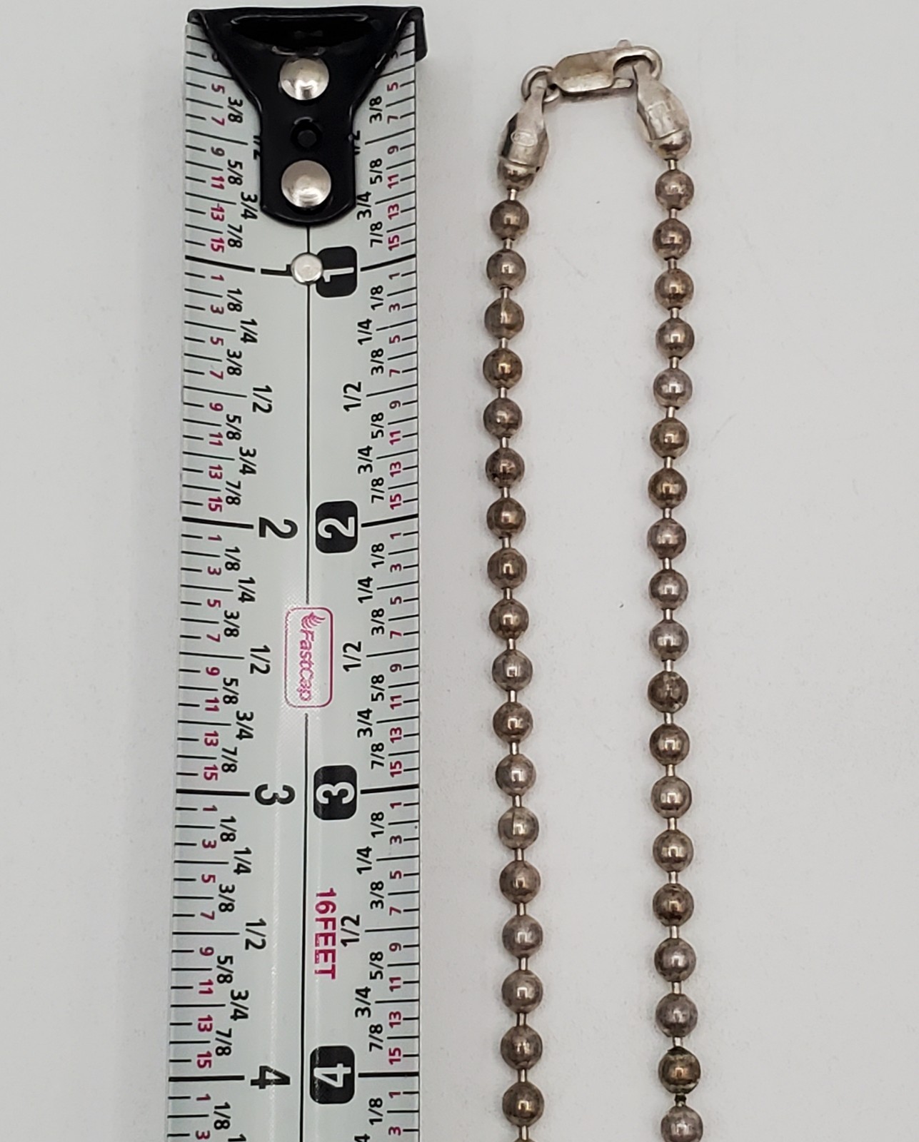 VTG 925 Ornate Cross Necklace 20in Sterling Silver 27g Ball Chain Italy Estate