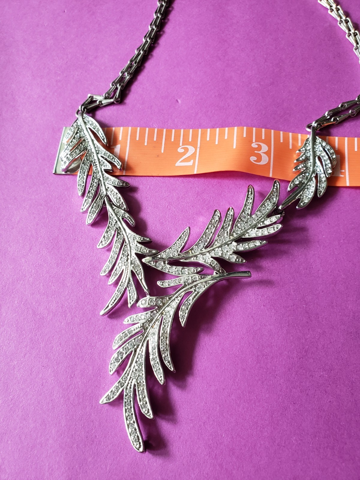 VTG High End 90s givenchy IMPORTANT crystal Y Drop Necklace Perfect For BRIDAL