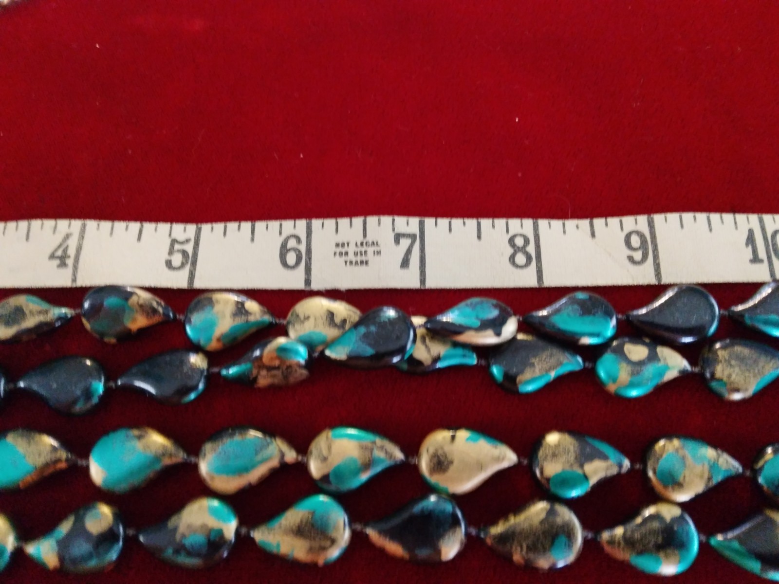 5pc Necklace Lot Enamel Acrylic Metal Rice Pearls Multi Strand Pastel Art Beads