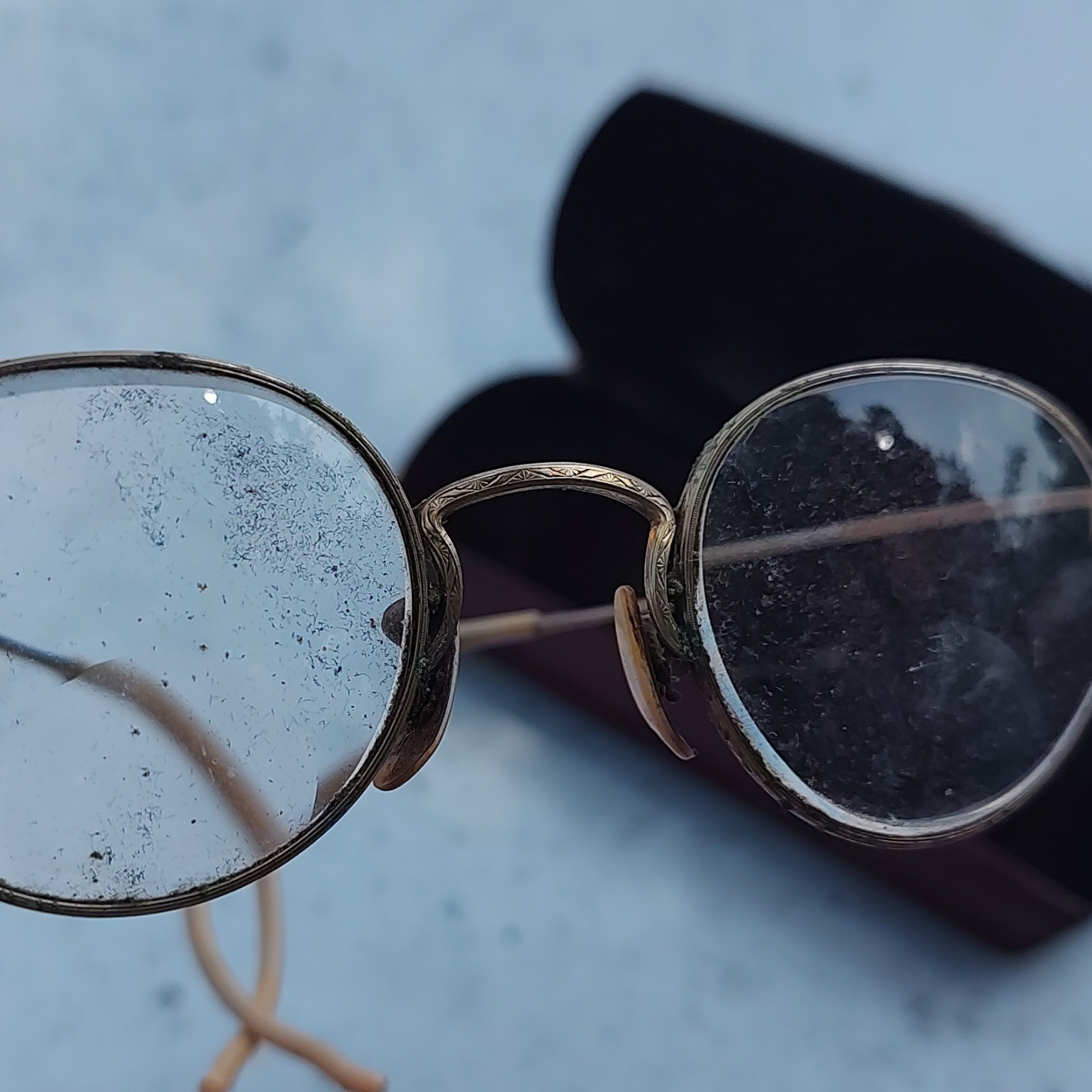 Vintage 1920s Round Gold Full-Rim Eyeglasses Frames 10mm Bridge 10-12KGF