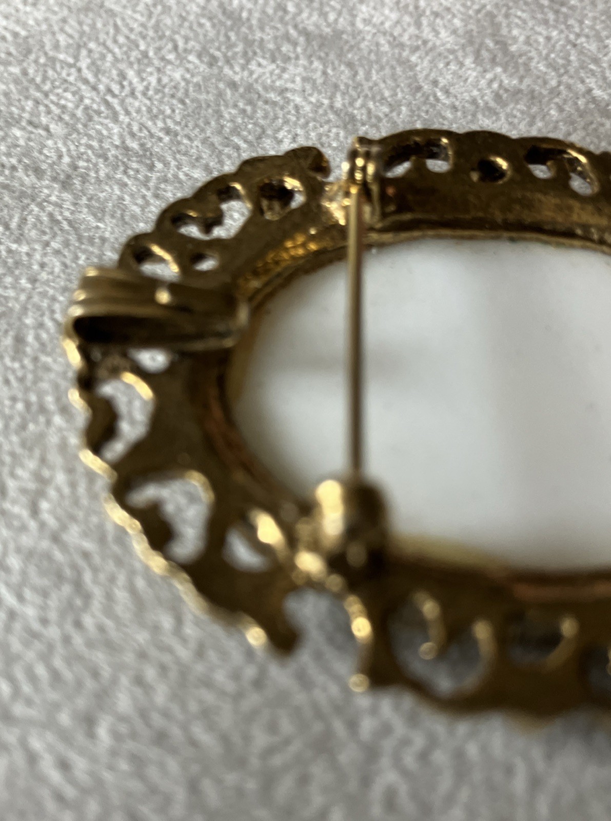 Vintage Filigree Goldtone Hand Painted Floral Brooch/Pendant 2 X 1.75 Inches