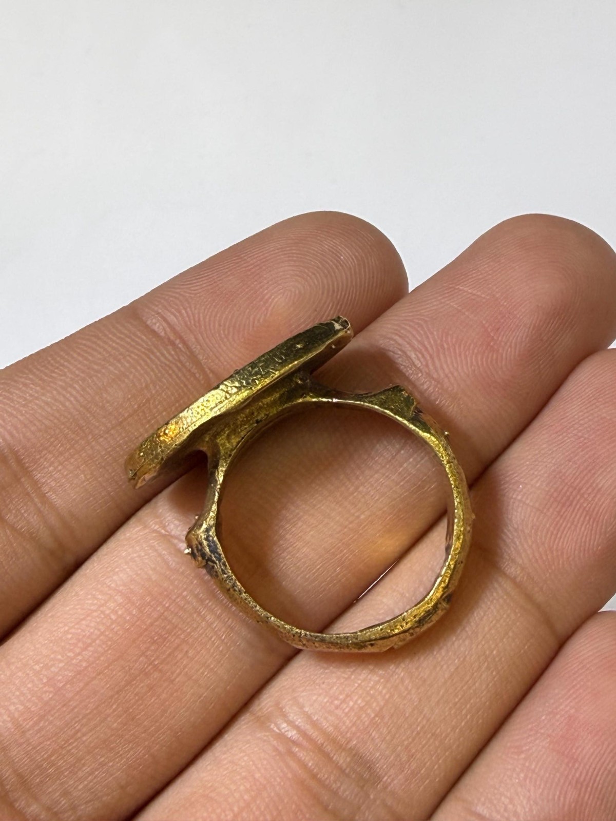 Antique Greek Bactrian Bronze Ring – Indo Intaglio Ring Size 9 US