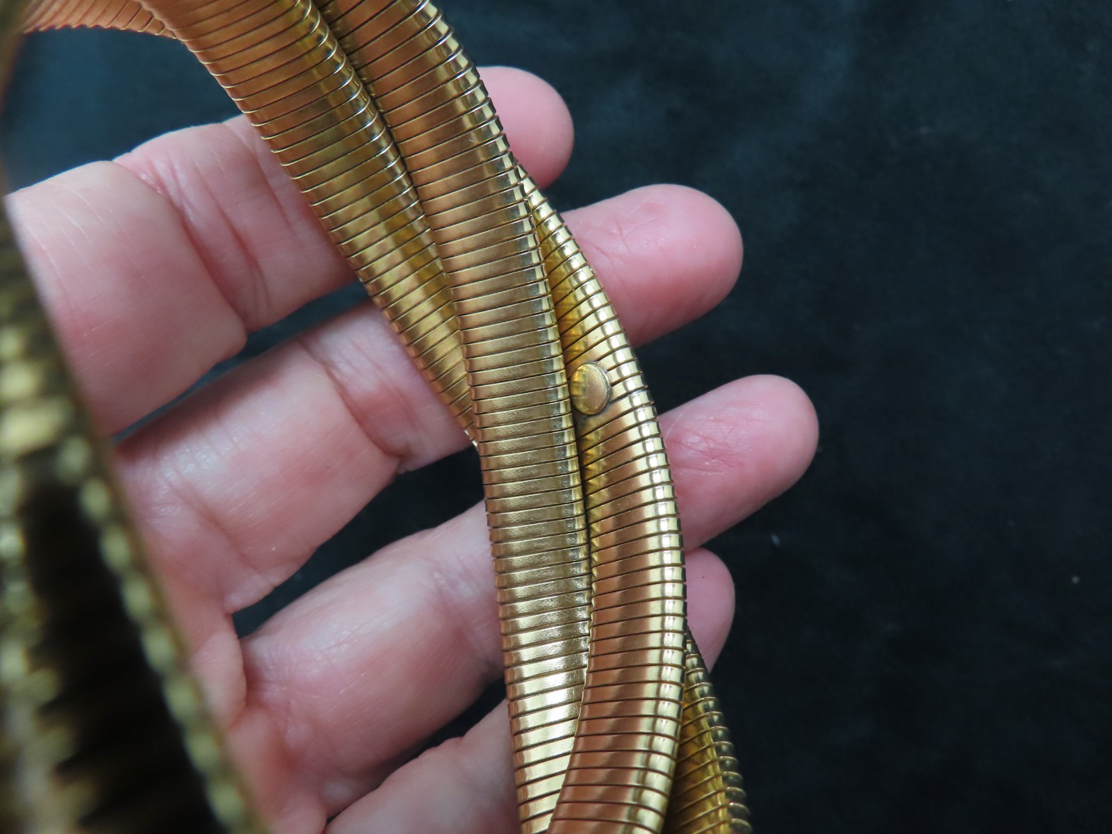 Vintage 1990’s Gold Plated Rolling Triple Strand Bracelet