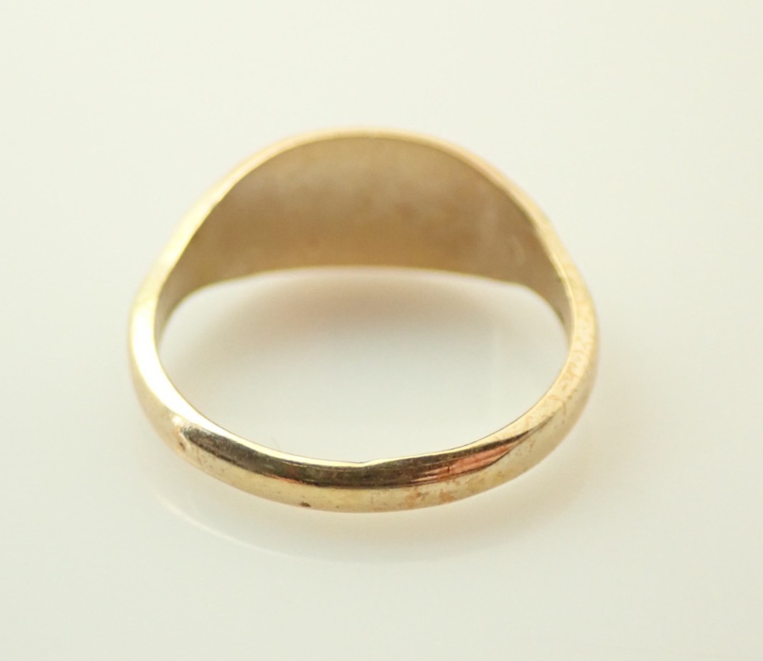 Vintage 10k Gold Filled Signet Initial Letter “R” Pinky Band Ring Sz 4