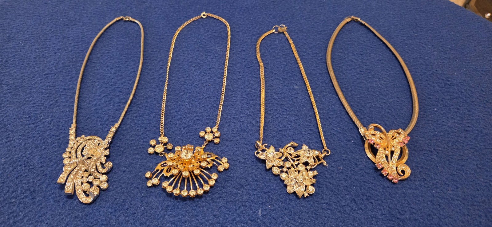 Vintage Mid Century Necklace Lot Of 10. Rhinestones. 6 Signed Kramer Trifari…