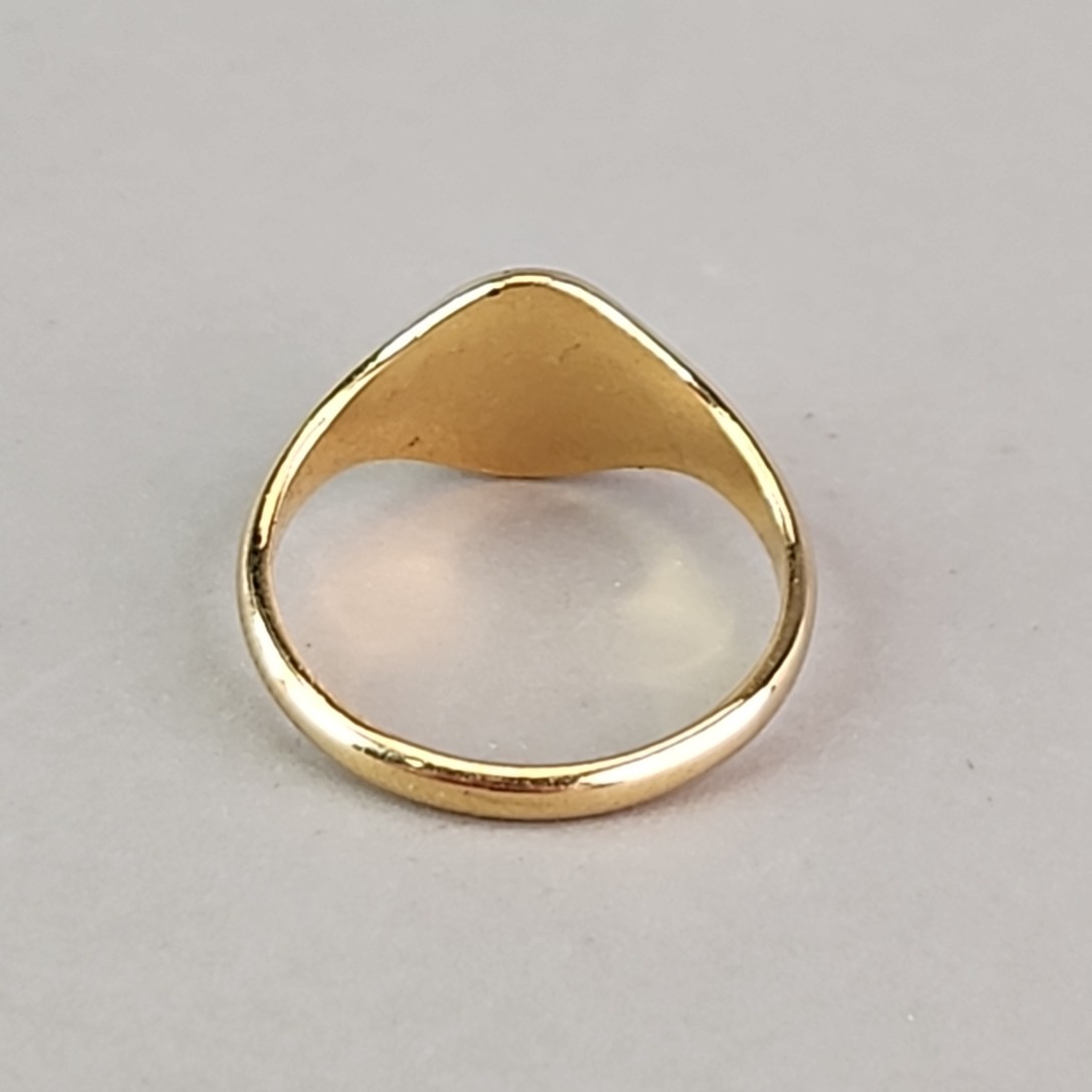 Signet Ring Etched S Monogram Gold Plated Child Pinky Small 5