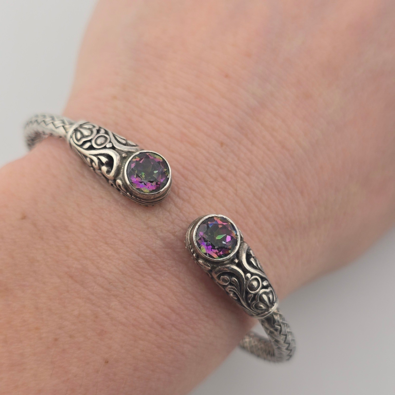 Sterling Silver ATI (Annika Witt?) Mystic Quartz Bracelet 6.75