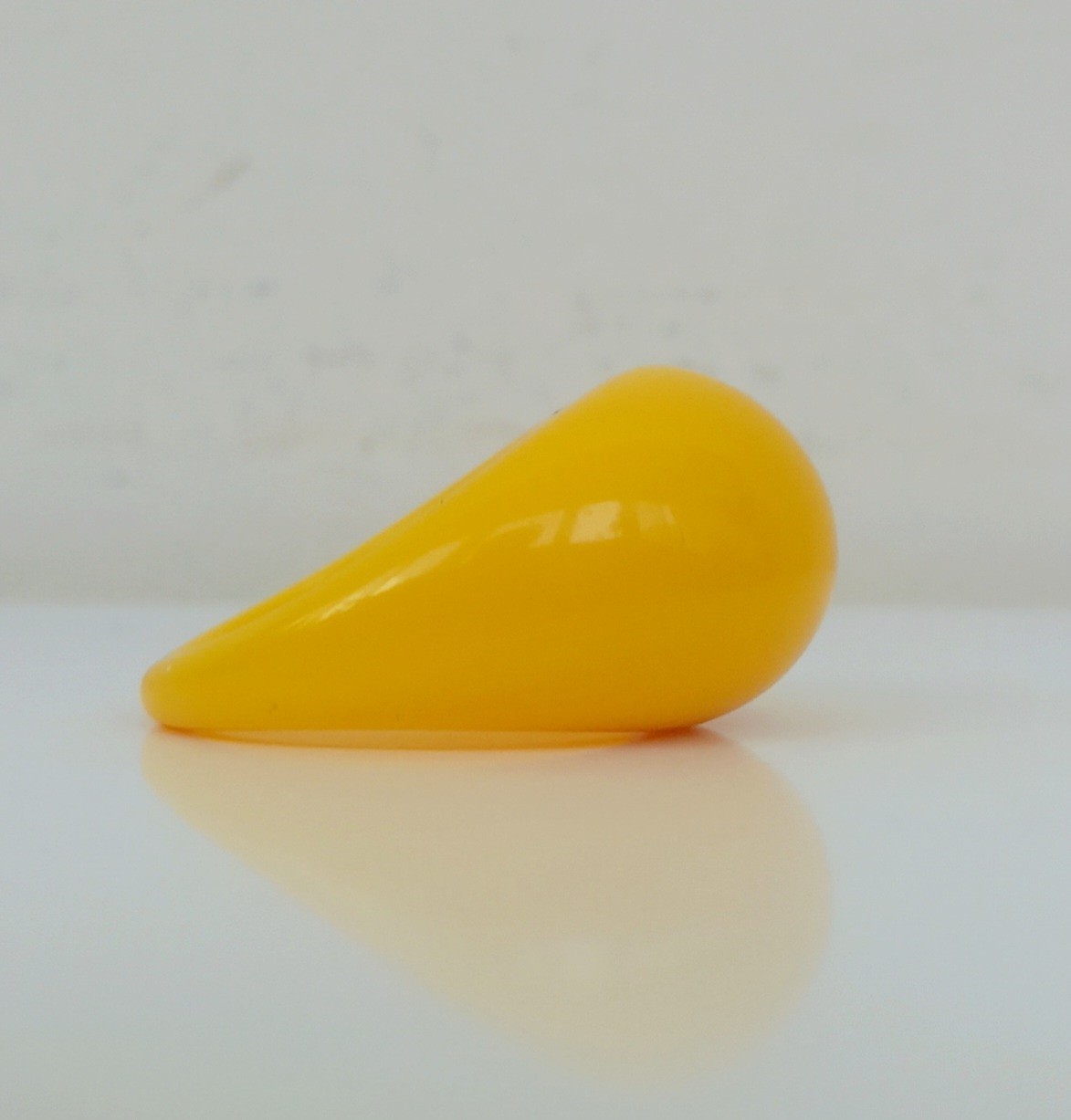 Summer Ring № 167 Lucite Acrylic Plastic Dome Ring Yellow Color Size 8