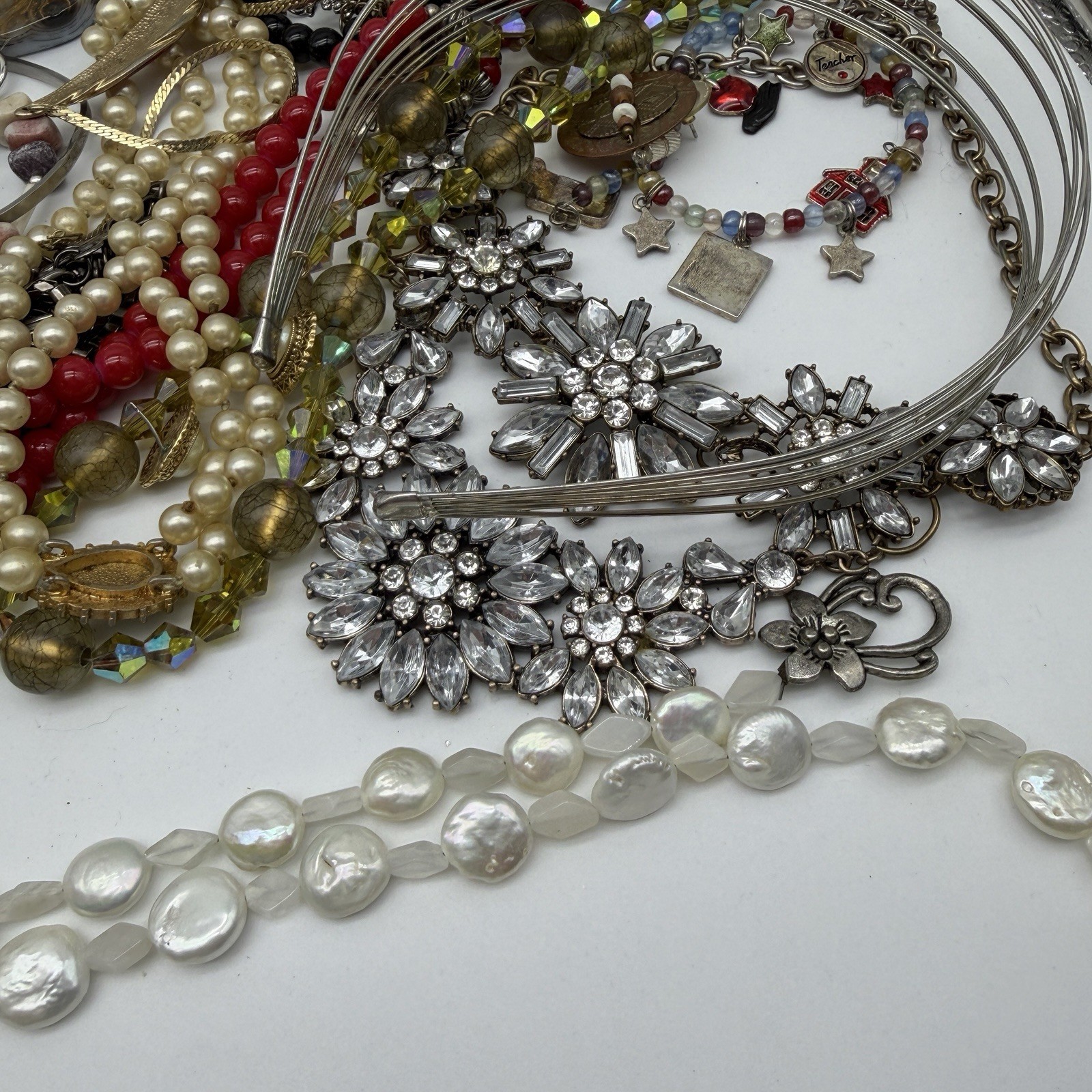 Junk Drawer Costume Jewelry Lot Estate Wearable Repair Craft Vtg Mod 3 Lbs