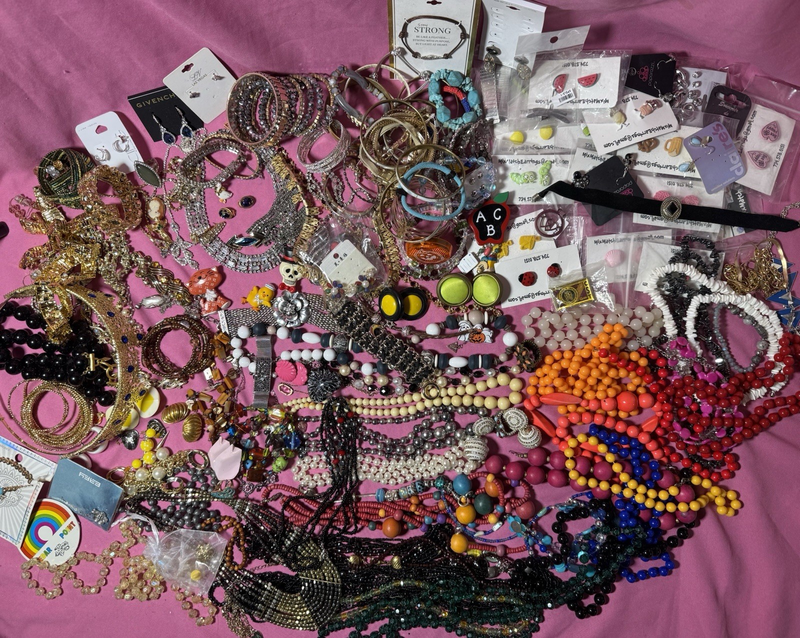 Costume Jewelry Lot VTG Rhinestone Set Givenchy Whiting & Davis Solid Perfume