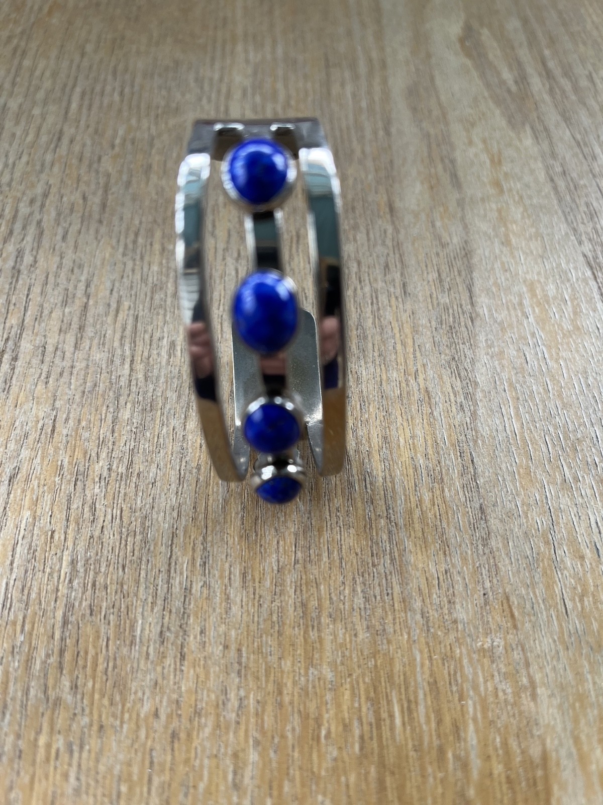Vintage Taxco Sterling Silver Lapis Lazulli Bracelet 925 Modernist Jewelry