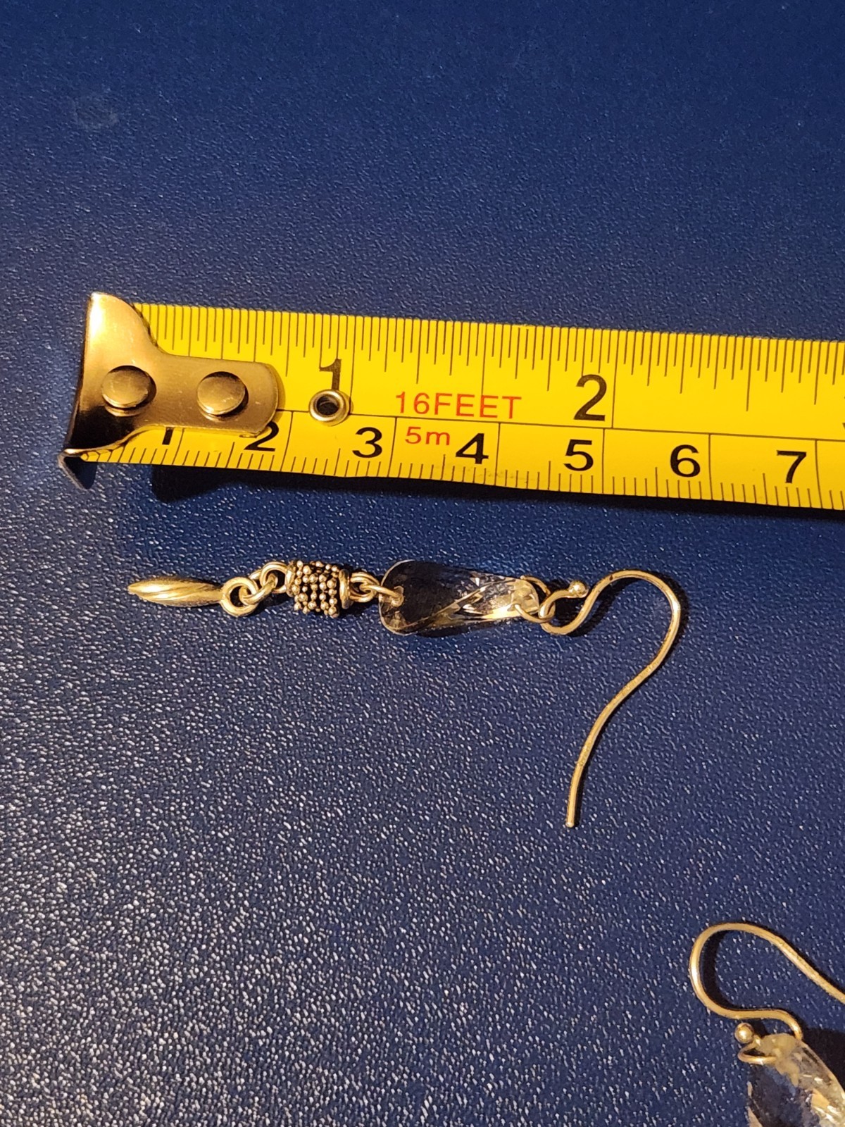 Sterling Silver White Stone Dangle Earrings