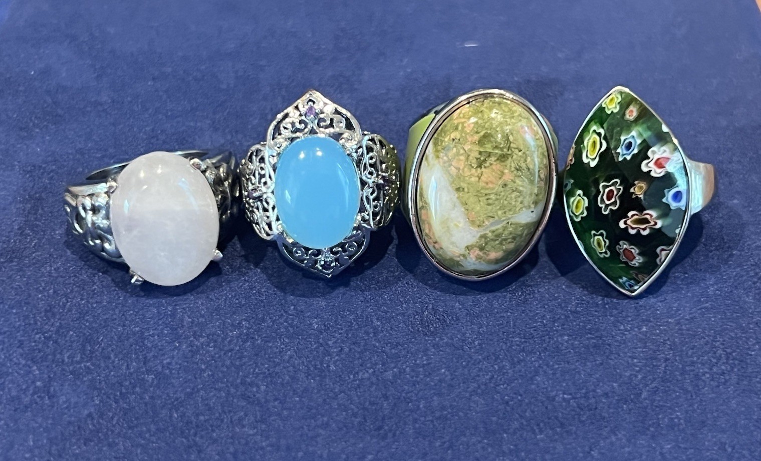 Vintage Stainless Steel Rings Costume Chunky Jewelry Lot Of 4. Size 8