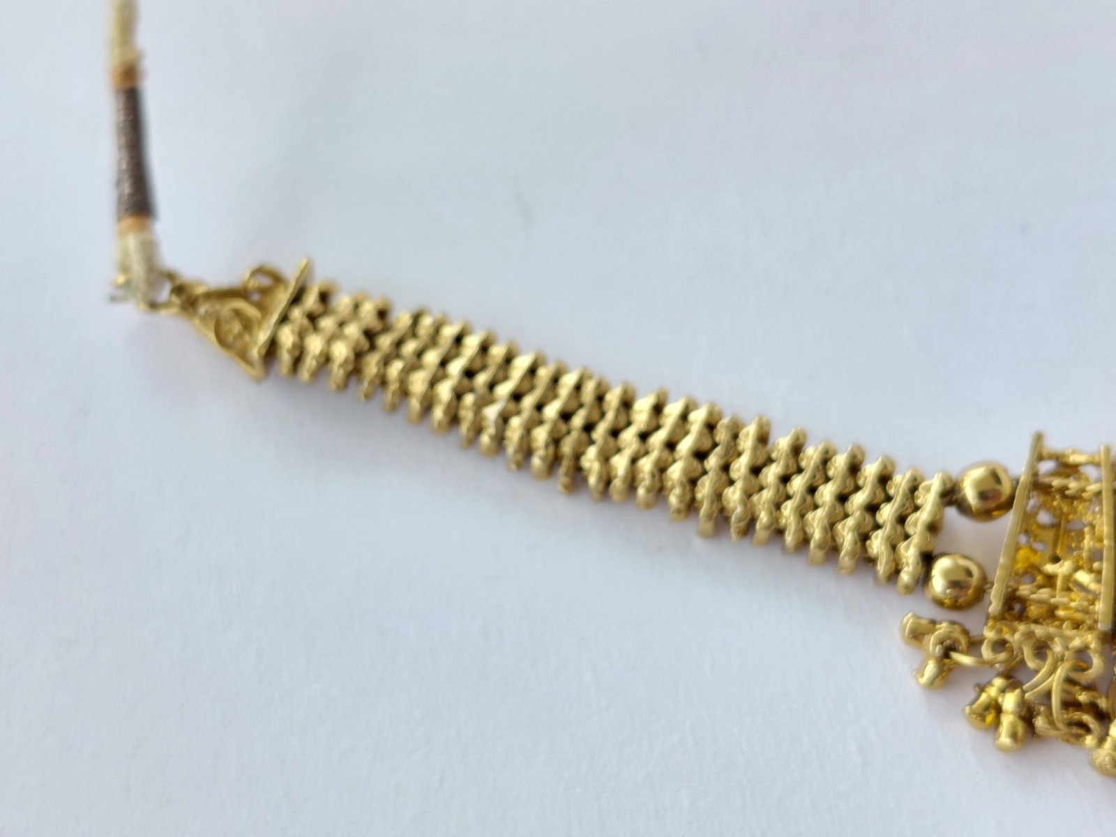 Vintage Necklace Indian Kundan Bridal Choker Adjustable Gold Tone Rhinestone
