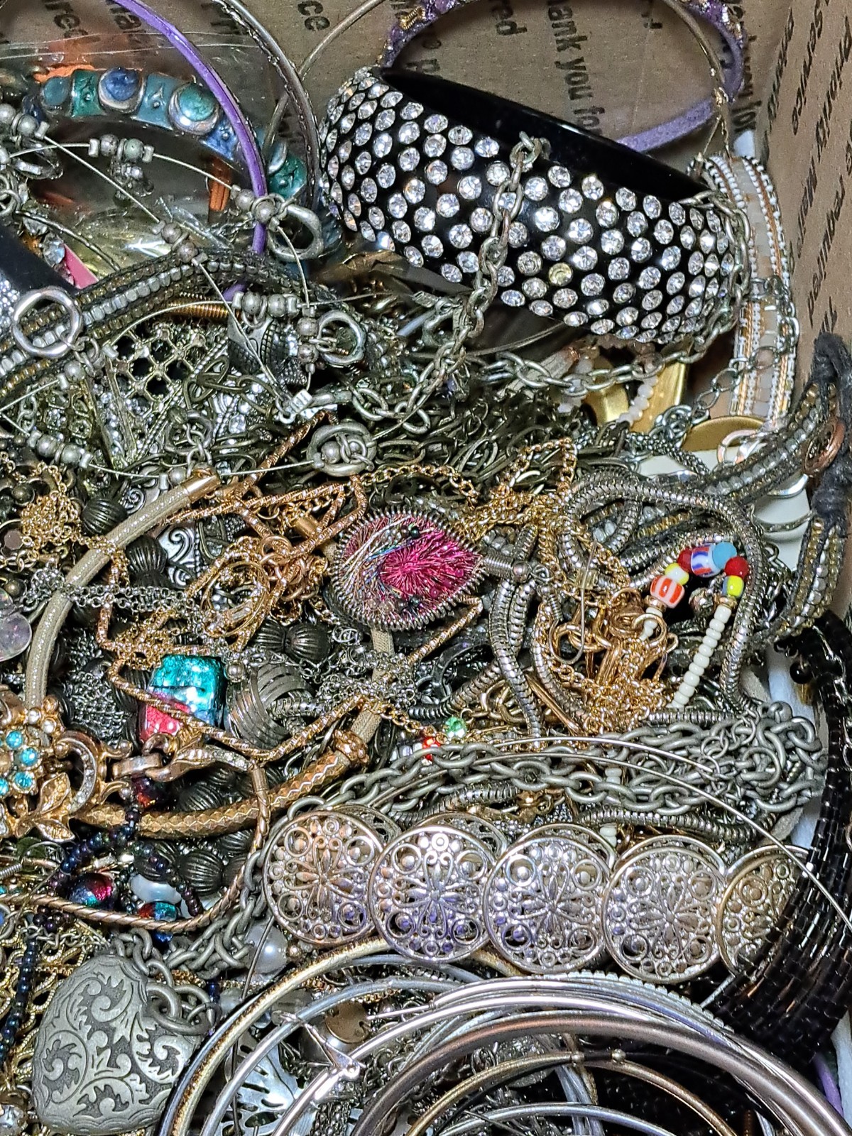 8 Pounds 4 Oz Old Jewelry Lot VTG To Now Junk, Wearable, Craft-Tangles Huge