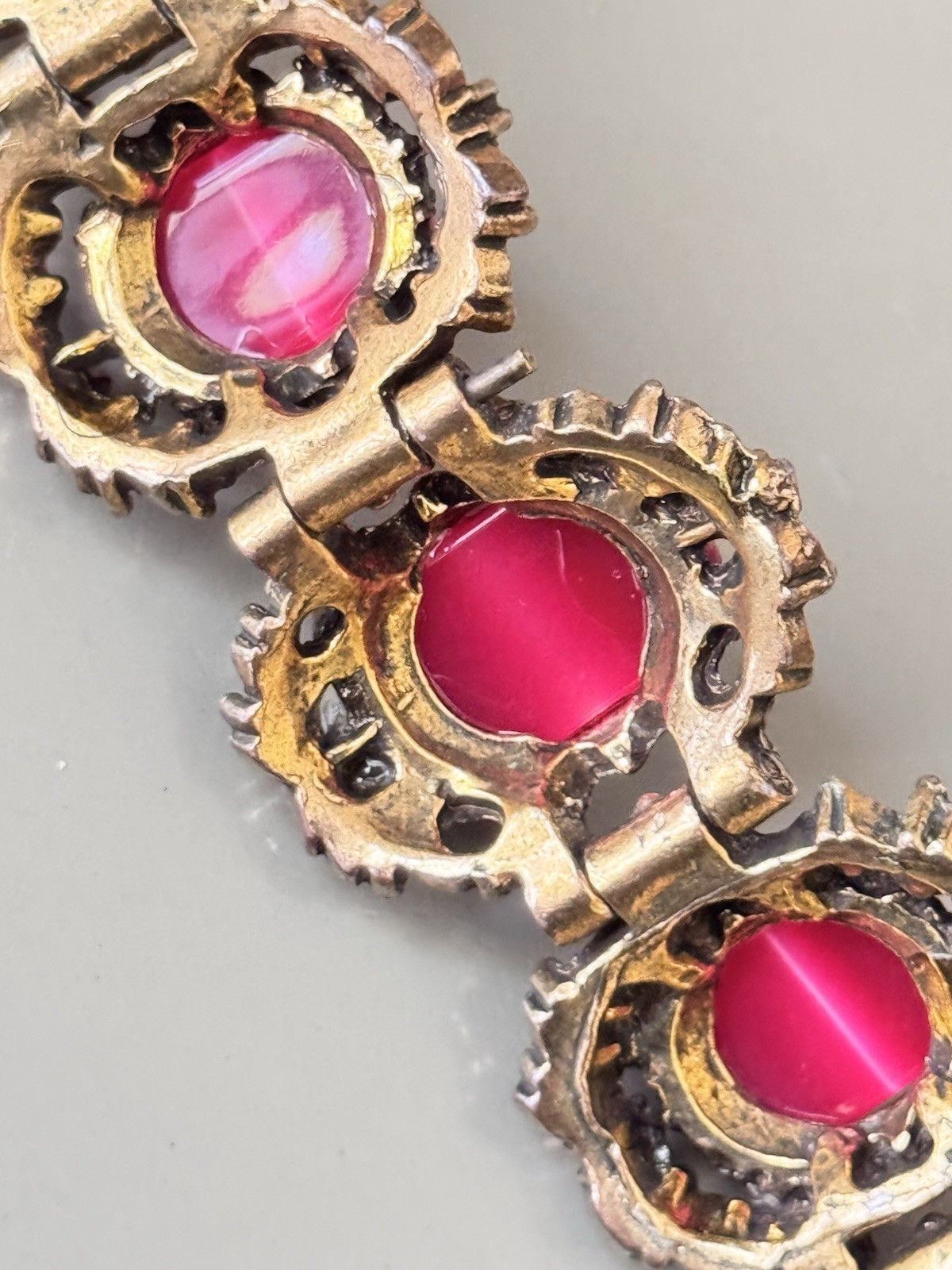 Vintage SELRO SELINI Baroque Necklace, Bracelet & Earring Set, Pink Moon Glow