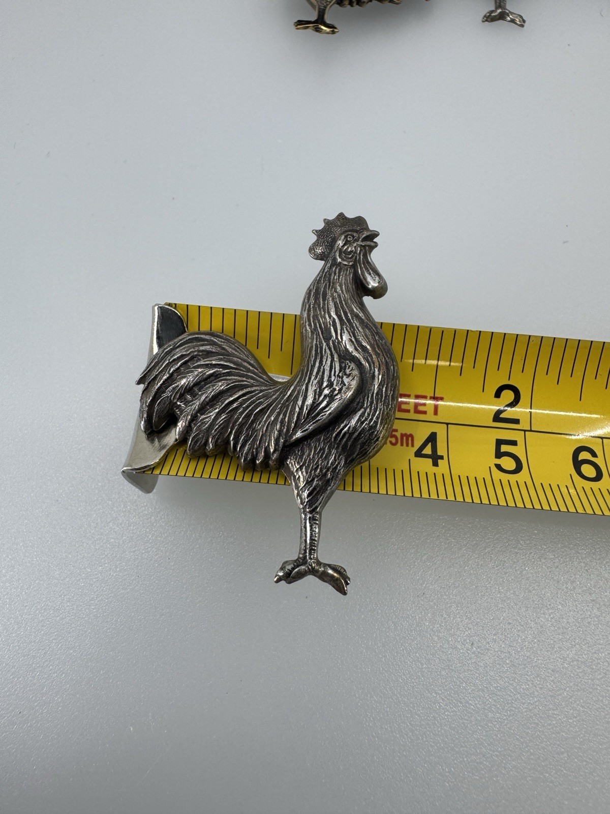Rooster Silver and Brass Toned Jewelry Finding Stamping