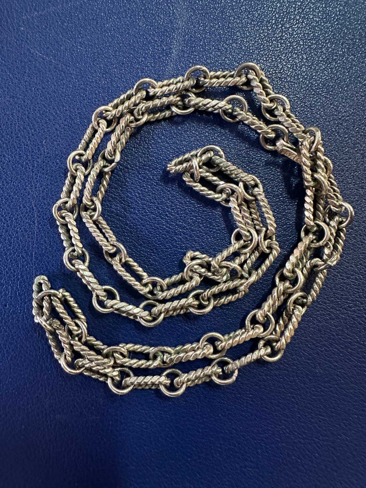 1980s Vintage Taxco Mexico 24″ Sterling Silver Chain 35.26 Grams
