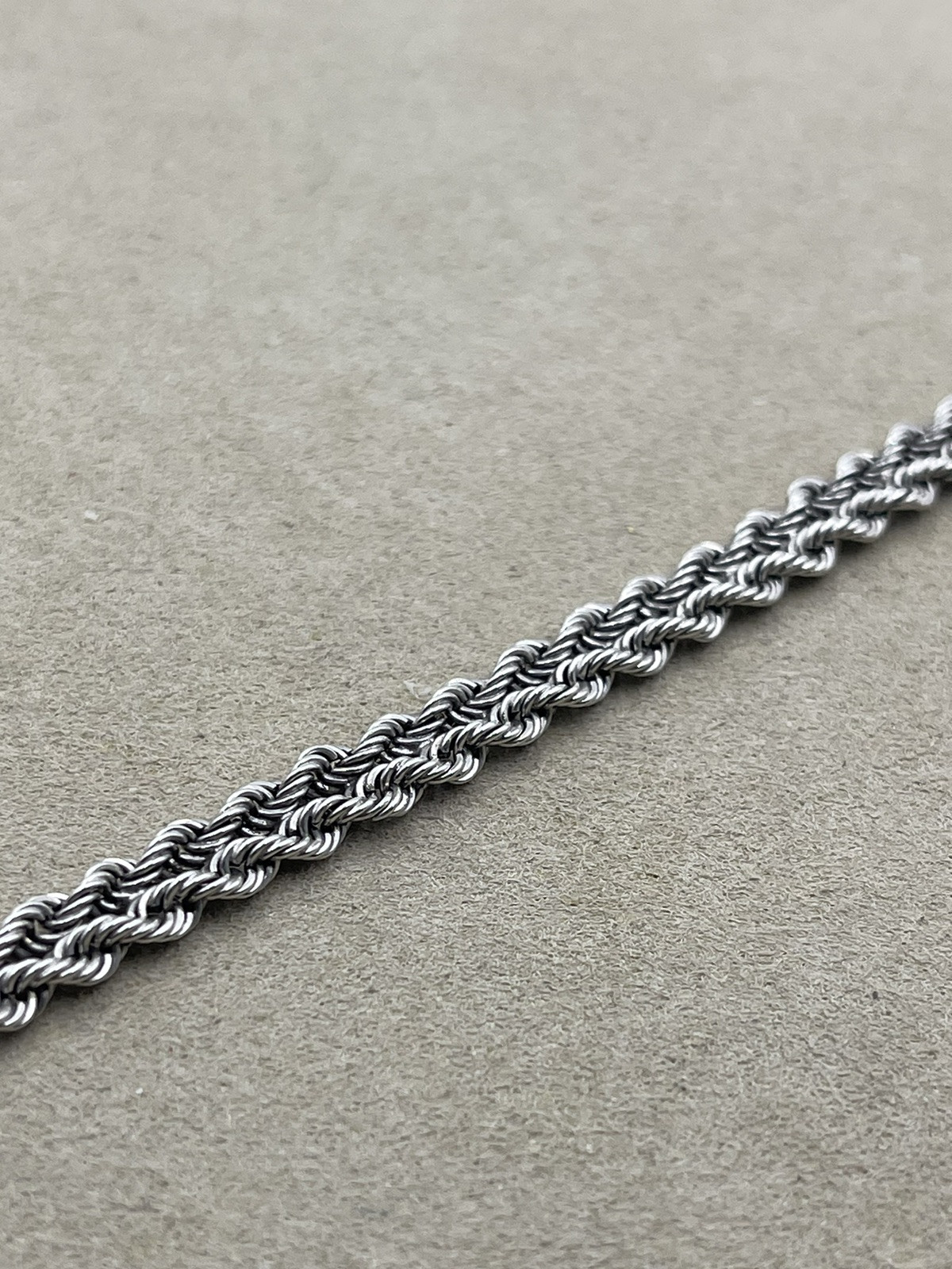 Vintage 925 Sterling Silver Bracelet Size 7 Width 6.4MM Double Braid
