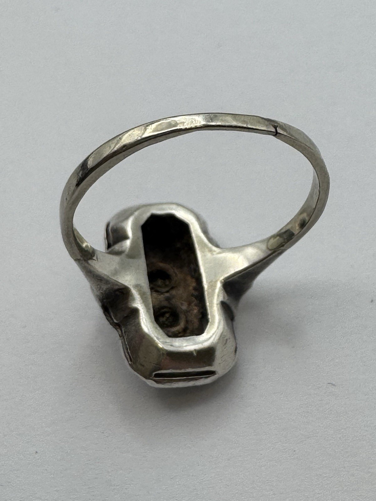 Antique 14k Gold & Sterling Silver Rose Cut Diamond Ring, Size 6
