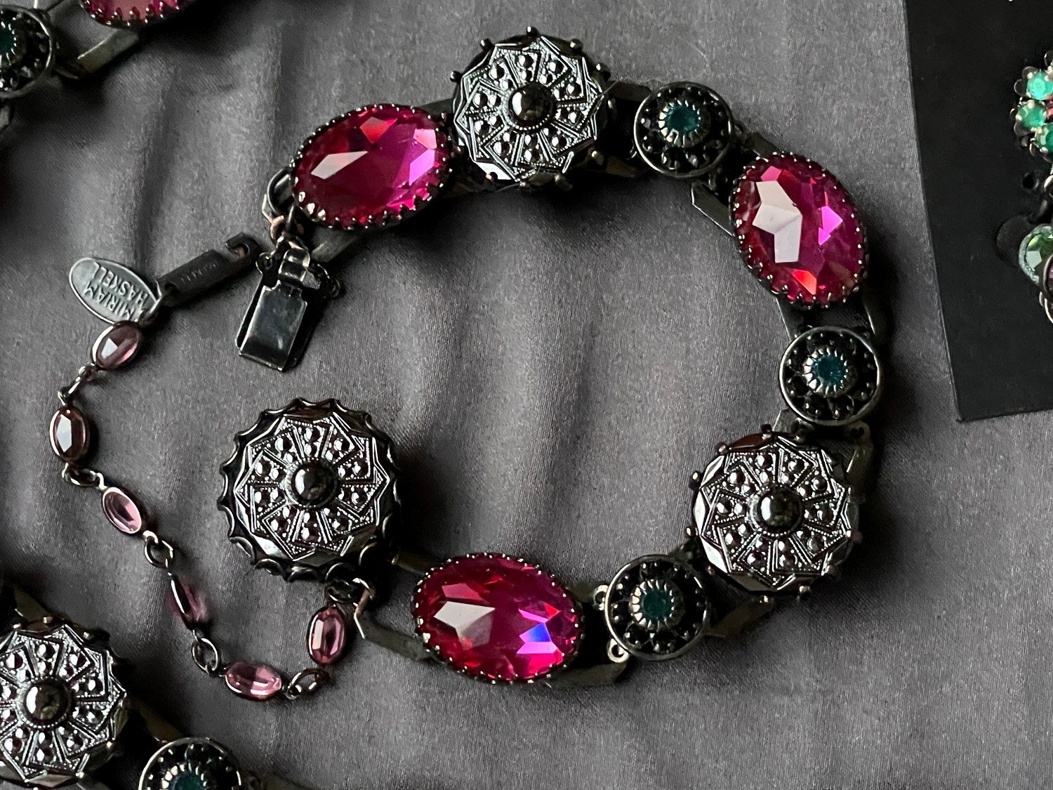 Vintage Miriam Haskell Art Nouveau Bohemian Gipsy / Roman Maiden Necklace Set