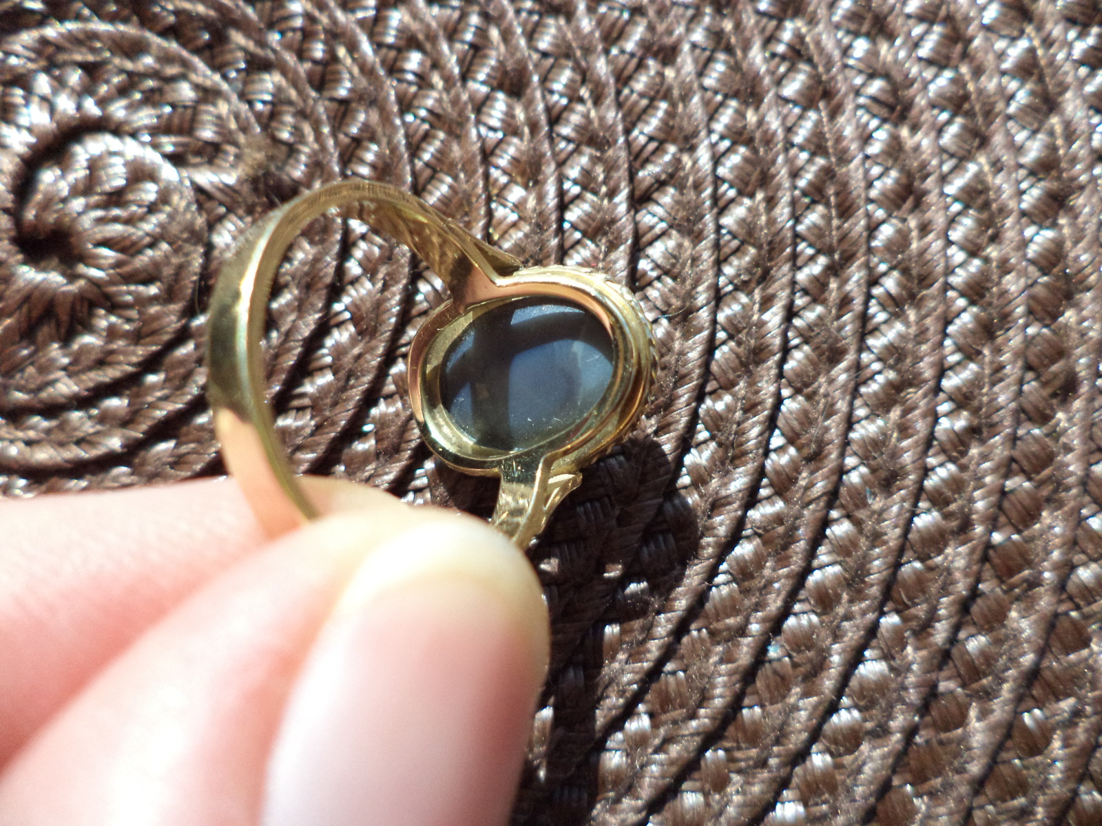 7 1/4 Vintage 14k APPROX 14×10 AUSTRALIA BLACK OPAL Ring