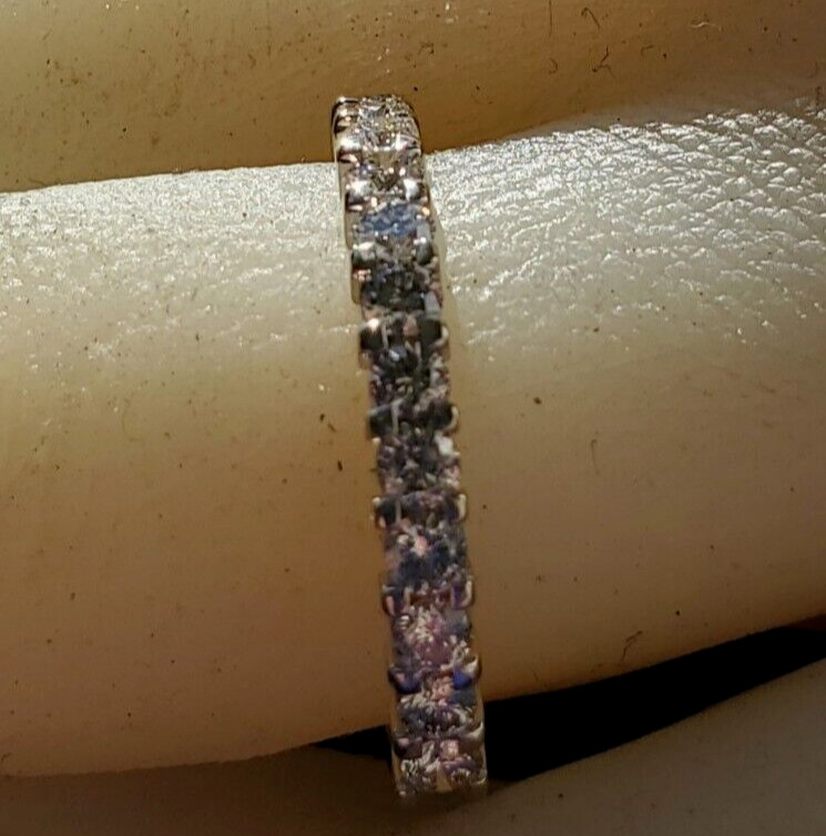 EARTH MINED DIAMOND Deco Style Wedding BAND 14K GOLD Stacking Anniversary RING