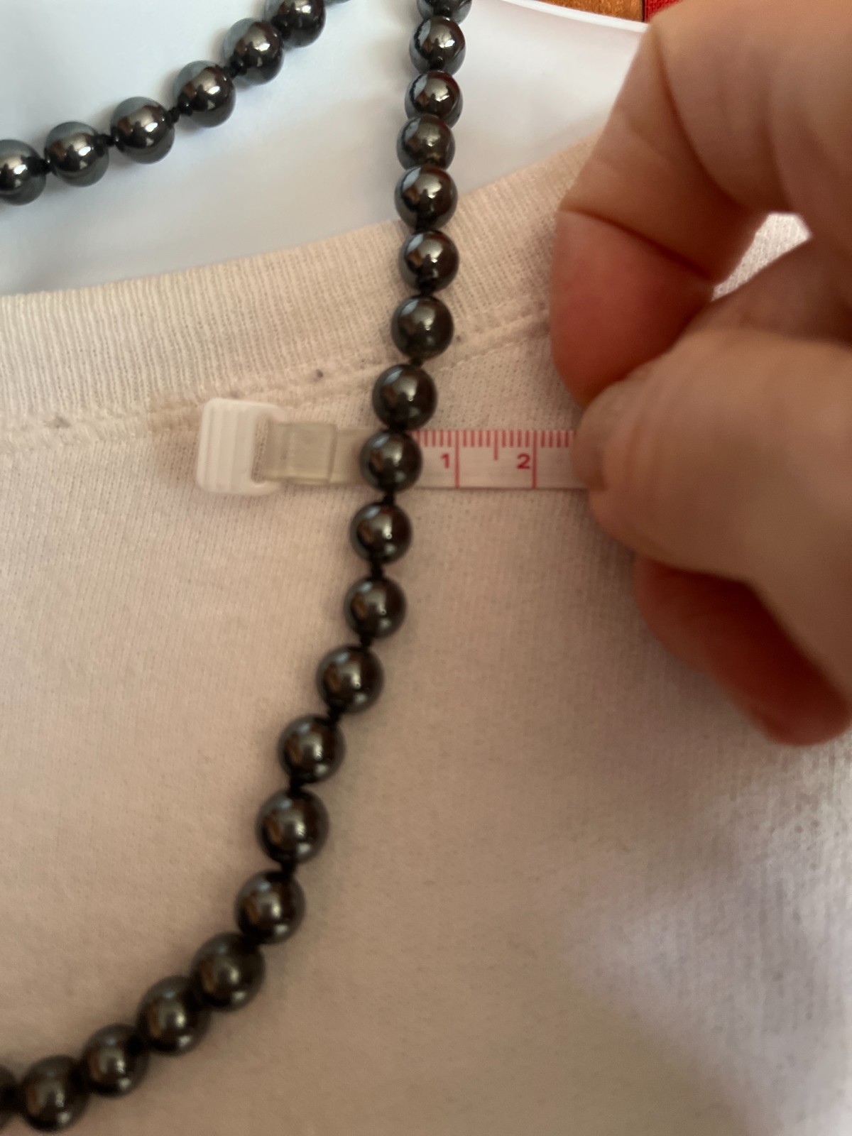 Hematite Vintage 36” Round Beaded Necklace Vintage 80s Semi-Precious Stones