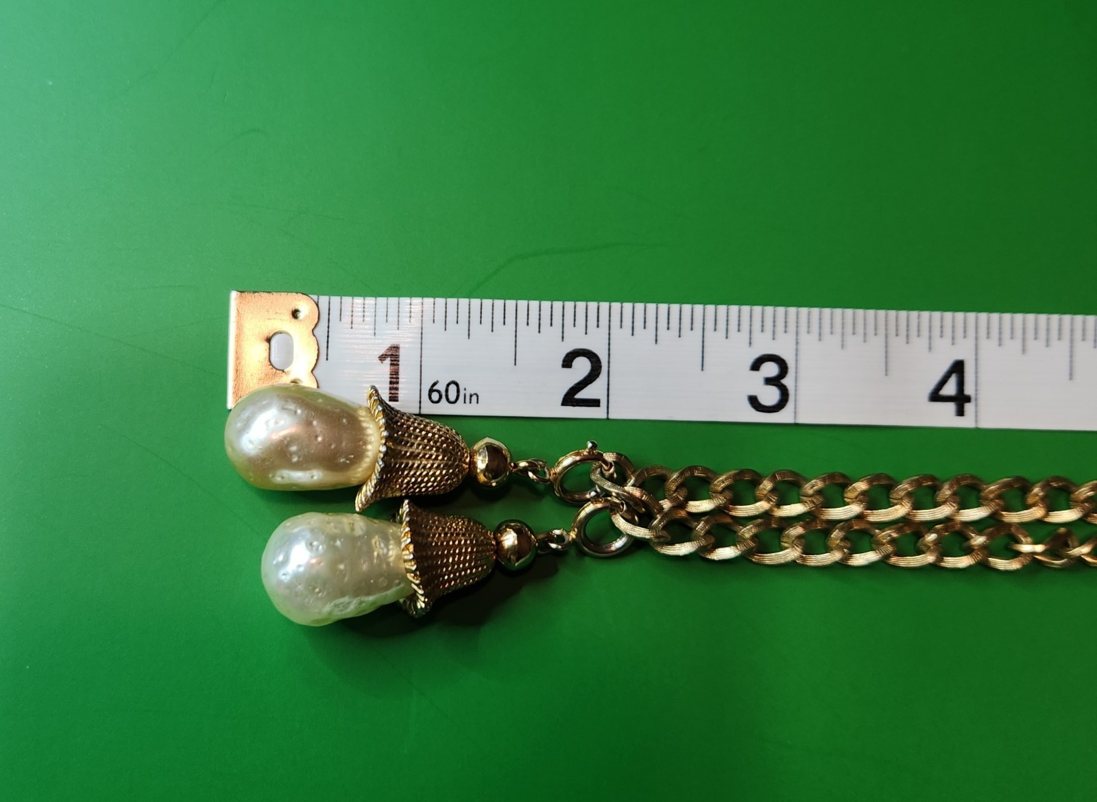 VTG Sarah Cov Parade Baroque Faux Pearls Detachable Pendants gold tone necklace