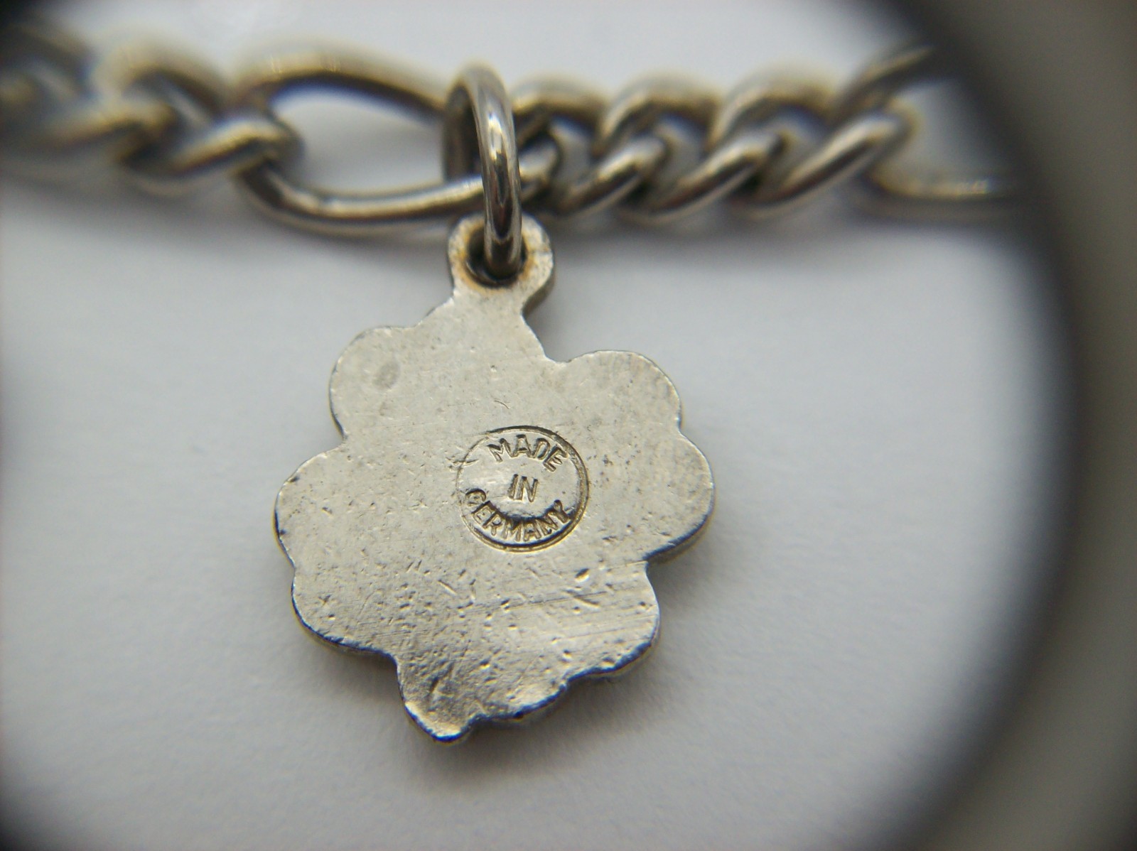 Vintage Silvertone Mix GOOD LUCK Charm Bracelet, Enamel, some made in Germany